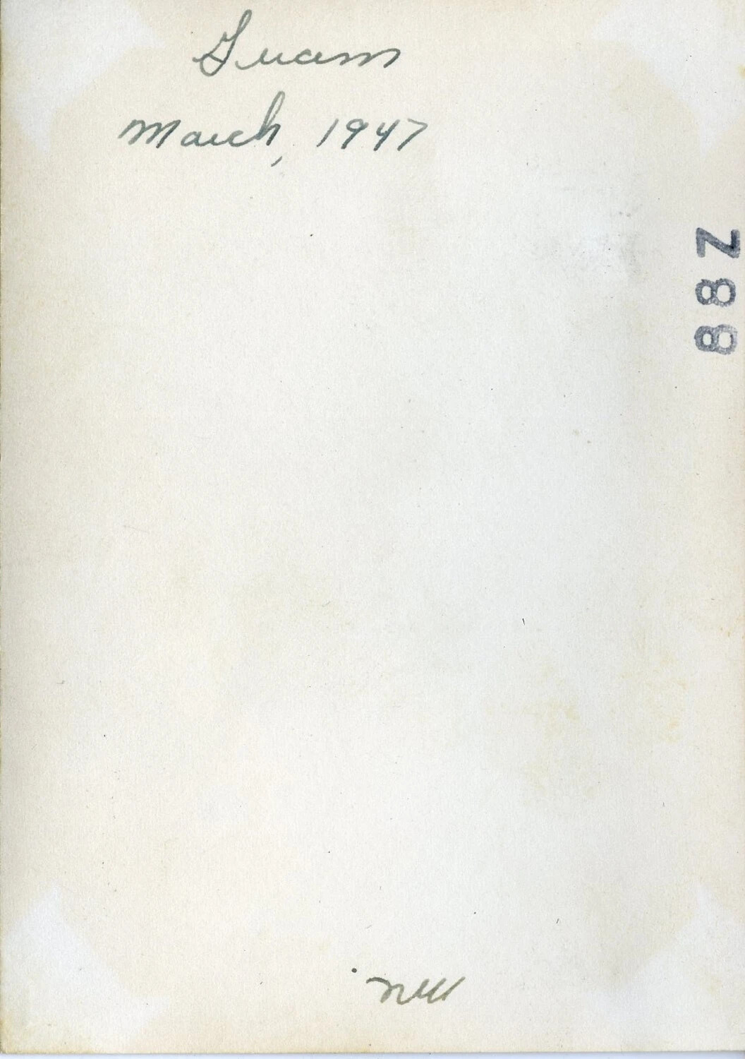 Verso of Photograph with Handwritten Caption "Guam, March 1947," VR-6 Squadron Album