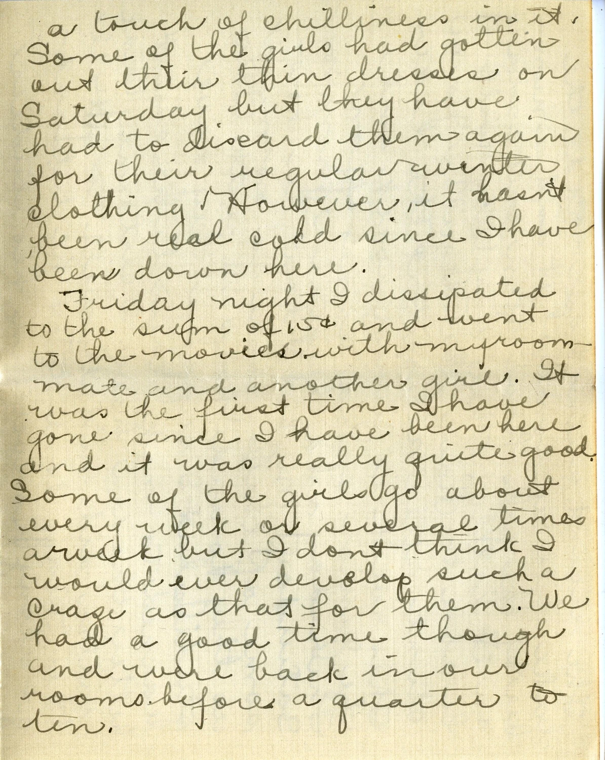 Handwritten Letter Page from Winnie Wagener, Daughter of Pvt. Willis W. Wagener, March-April 1918