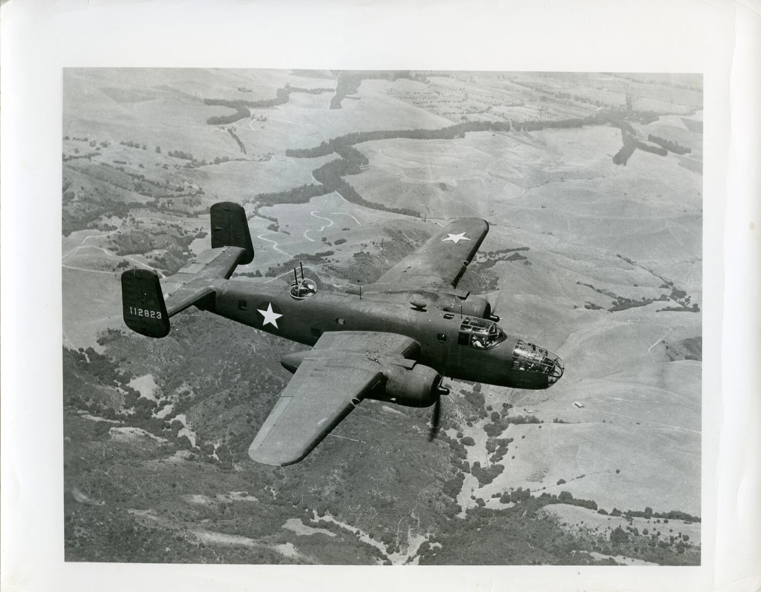 North American B-25 Mitchell Medium Bomber in Flight, Tail No. 112823