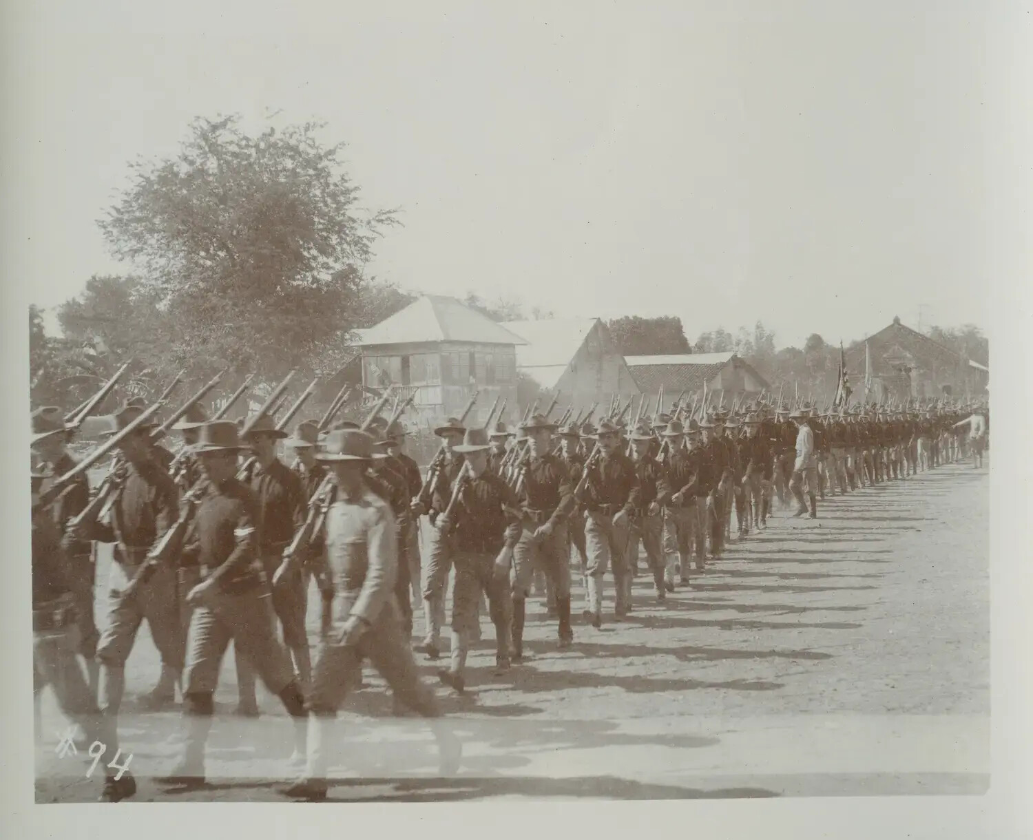 U.S. Infantry Column on the March, Philippines, c. 1890s-1900s