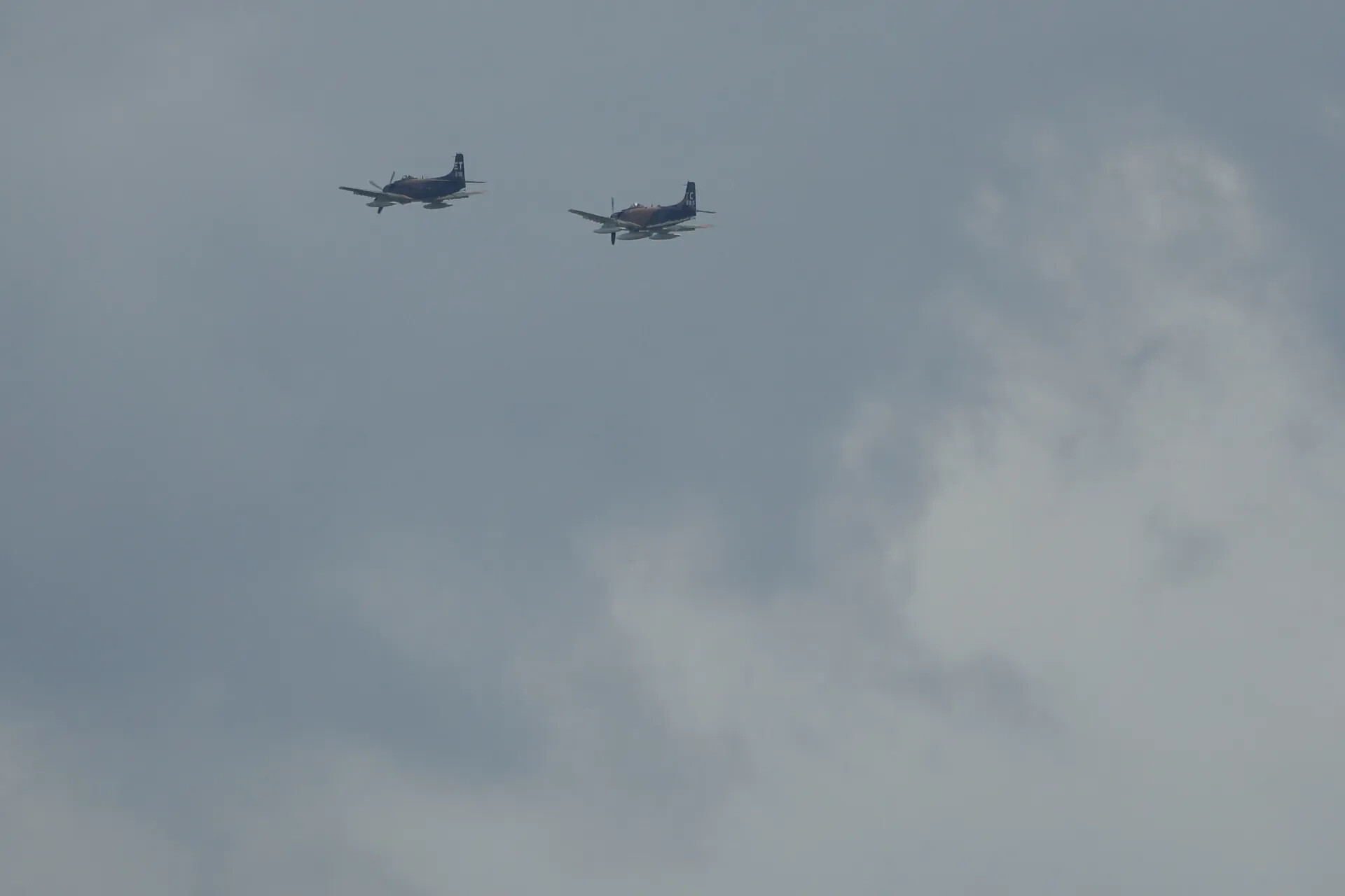 Two A-1 Skyraiders in Formation Flight, Reunion Event, May 2019