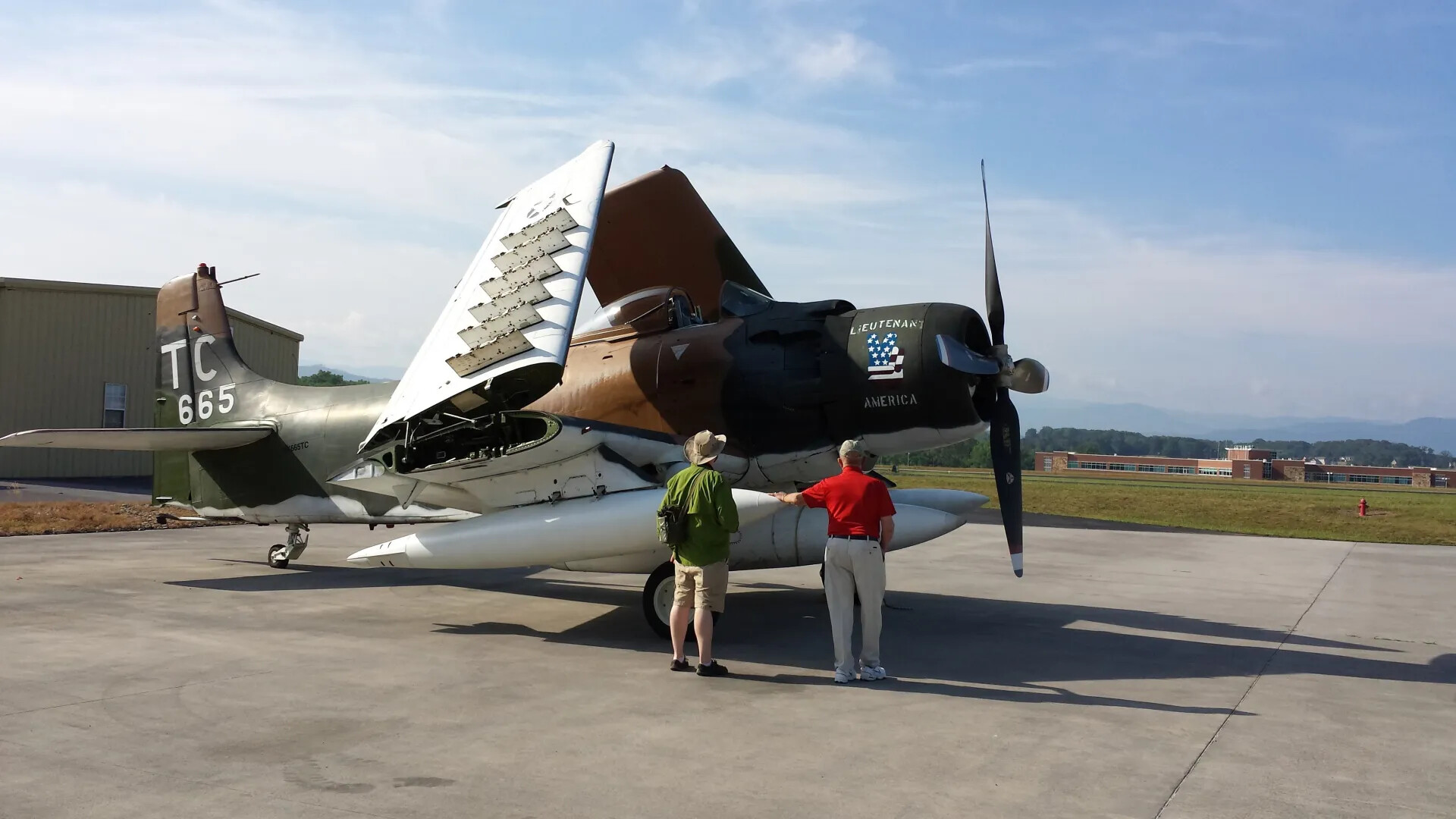Douglas A-1 Skyraider "Lieutenant America" (Tail TC-665) on Ramp, Tennessee Air Museum, June 2014