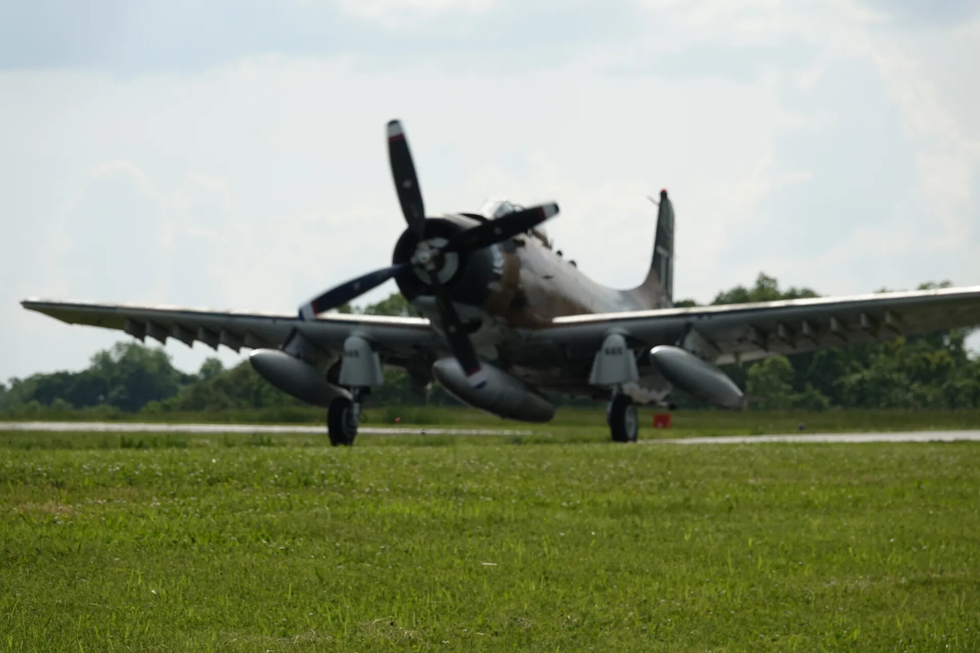 Douglas A-1 Skyraider '445' Taxiing Head-On, May 2019 Warbird Event (Sequence Frame 3)
