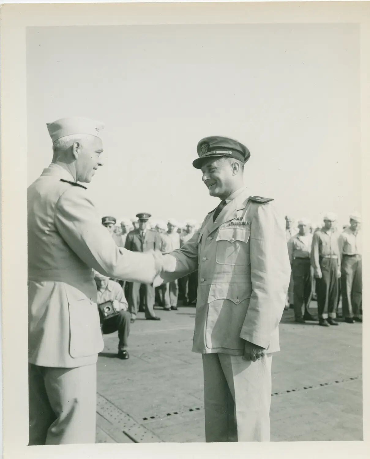 Award Ceremony Aboard USS Petrof Bay (CVE-80), WWII-Era Escort Carrier