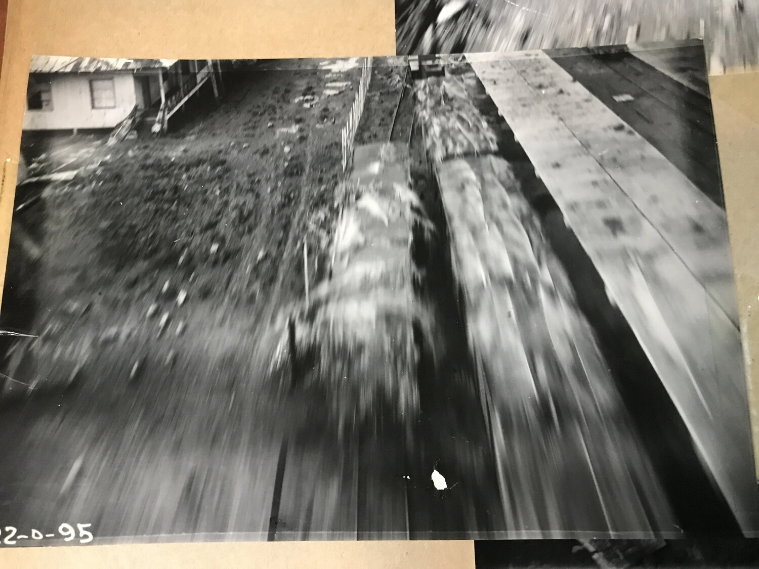 Album Page View of Low-Altitude Blurred Strike Photograph with Archival Number, Philippines, 312th Bomb Group
