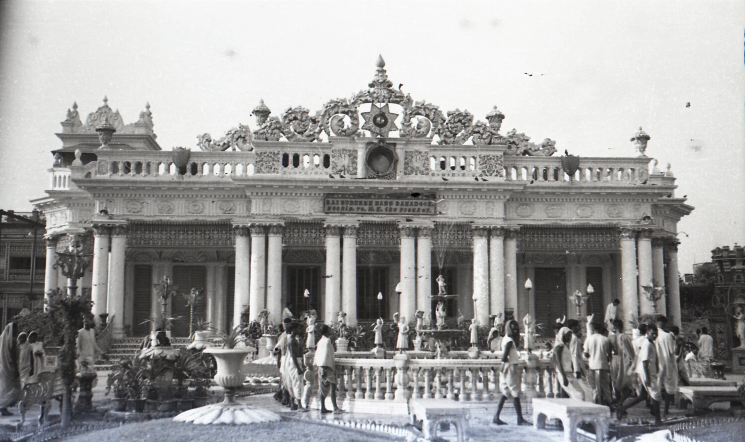 Colonial-Era Mansion with Ornamental Garden, India (CBI Theater Souvenir Photograph)