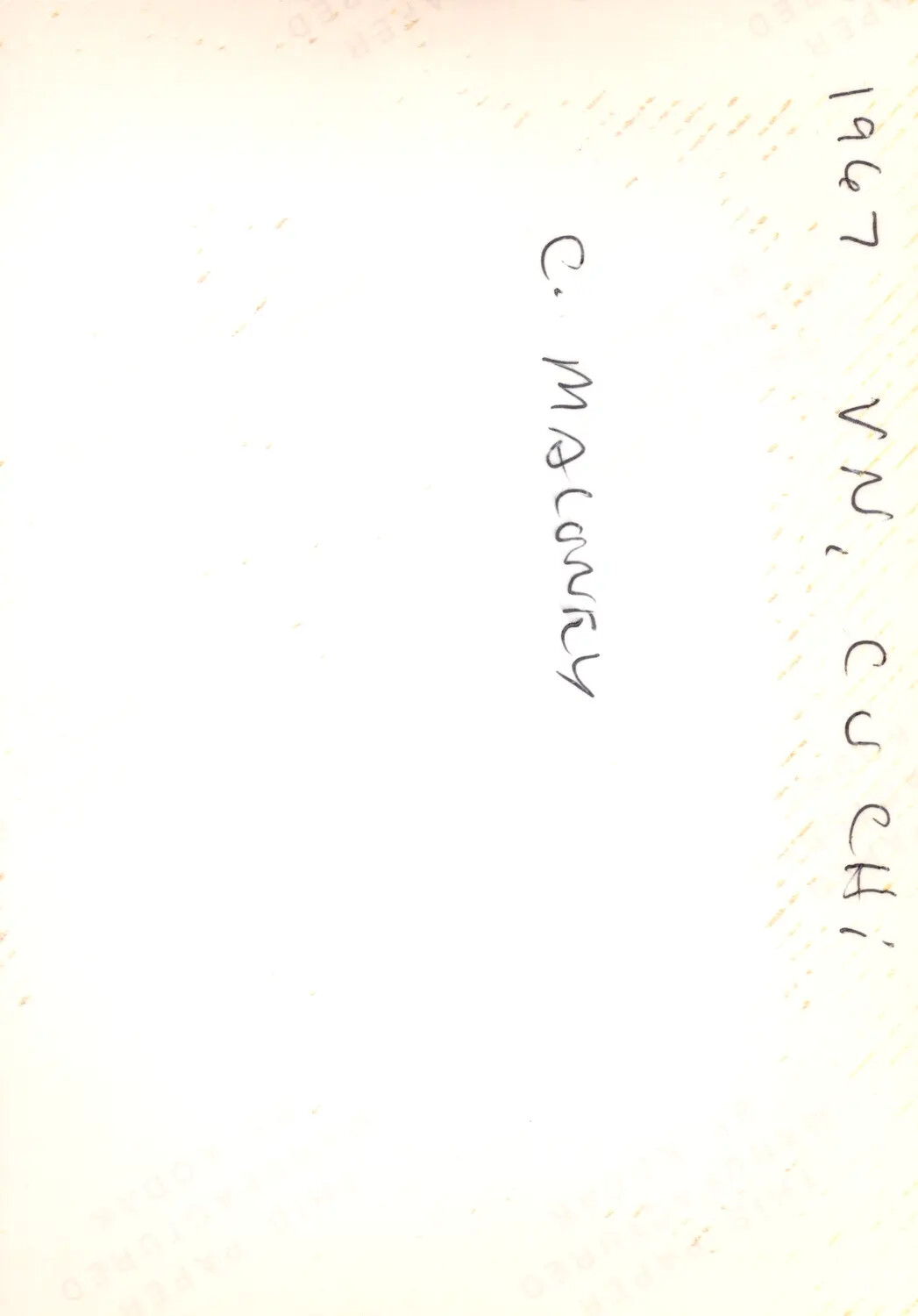 Verso of 1967 Vietnam War Snapshot, Cu Chi, Inscribed '1967 VN, Cu Chi / C. Maloney'