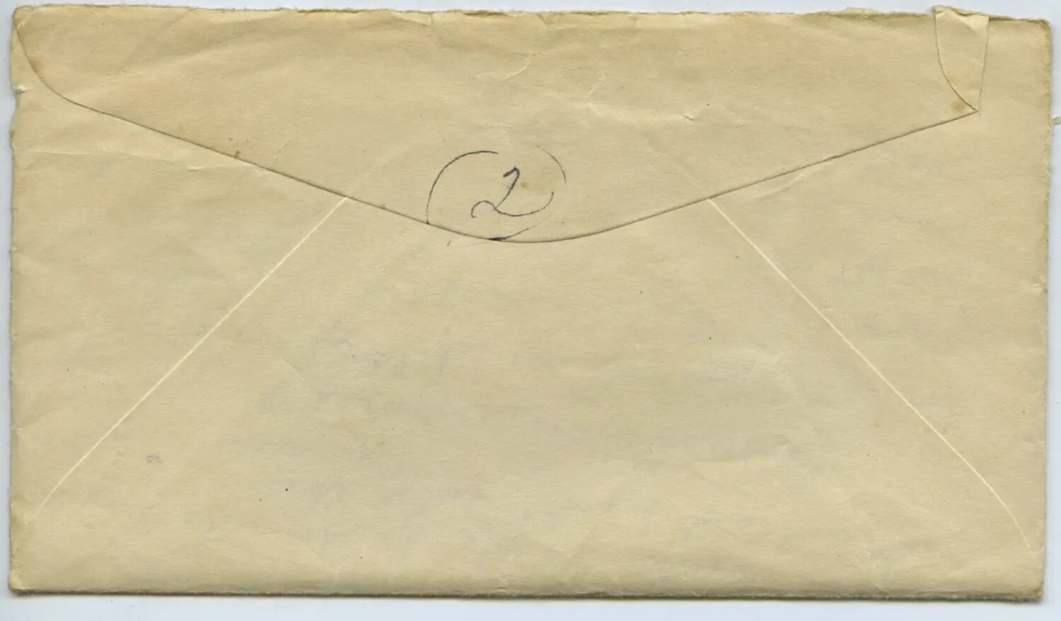 Envelope Reverse with Hand-Numbered '2' Notation - Moon/Sammiet WWII Letters Collection