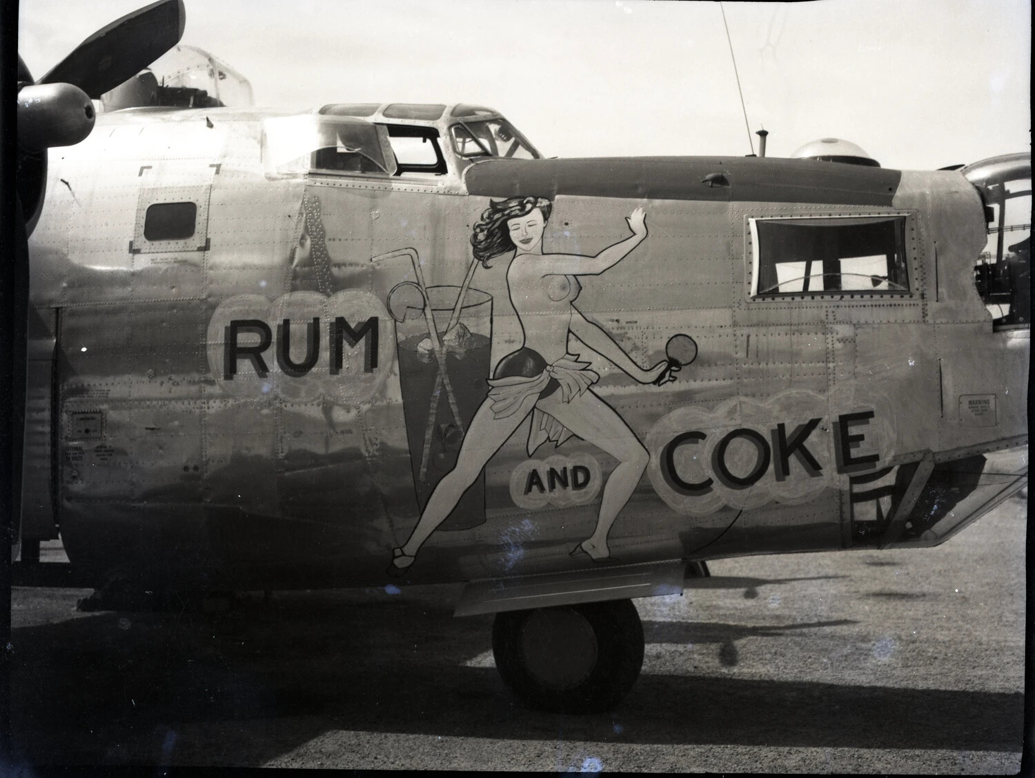 B-25 Mitchell Bomber 'Rum and Coke' Nose Art, 345th Bombardment Group