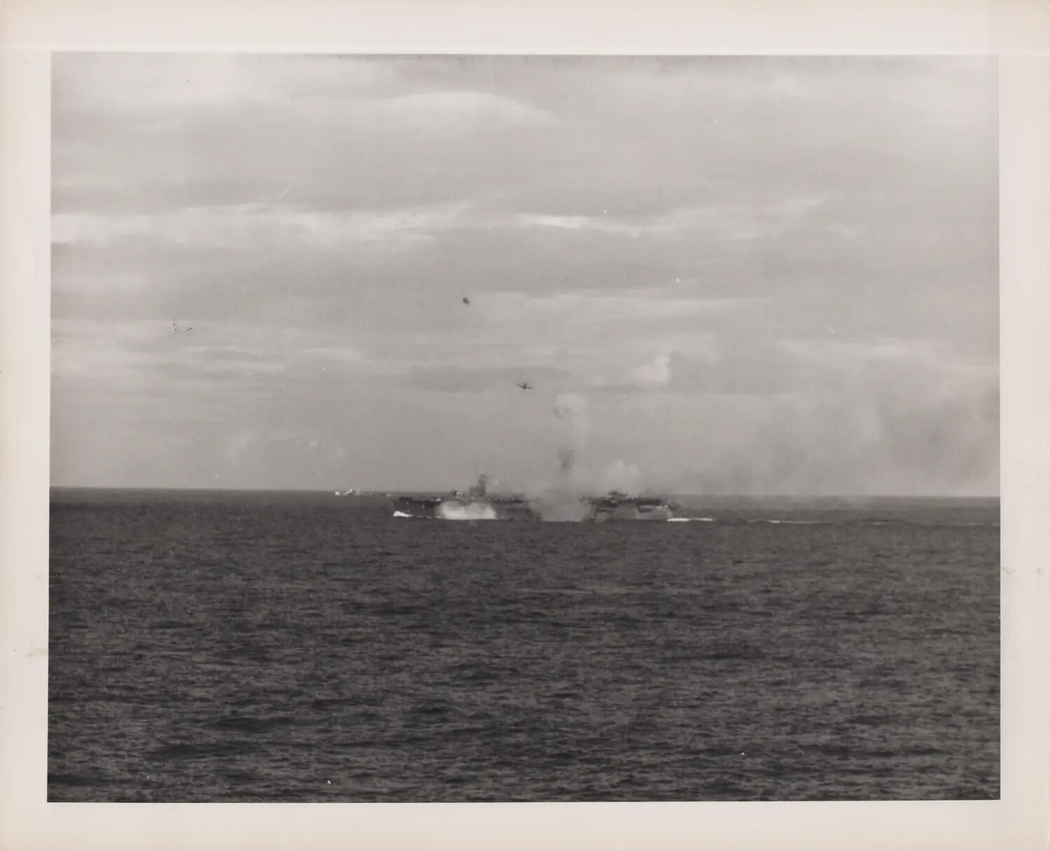Escort Carrier Under Anti-Aircraft Fire, Battle off Samar, October 25, 1944 -- USS Petrof Bay (CVE-80) Collection