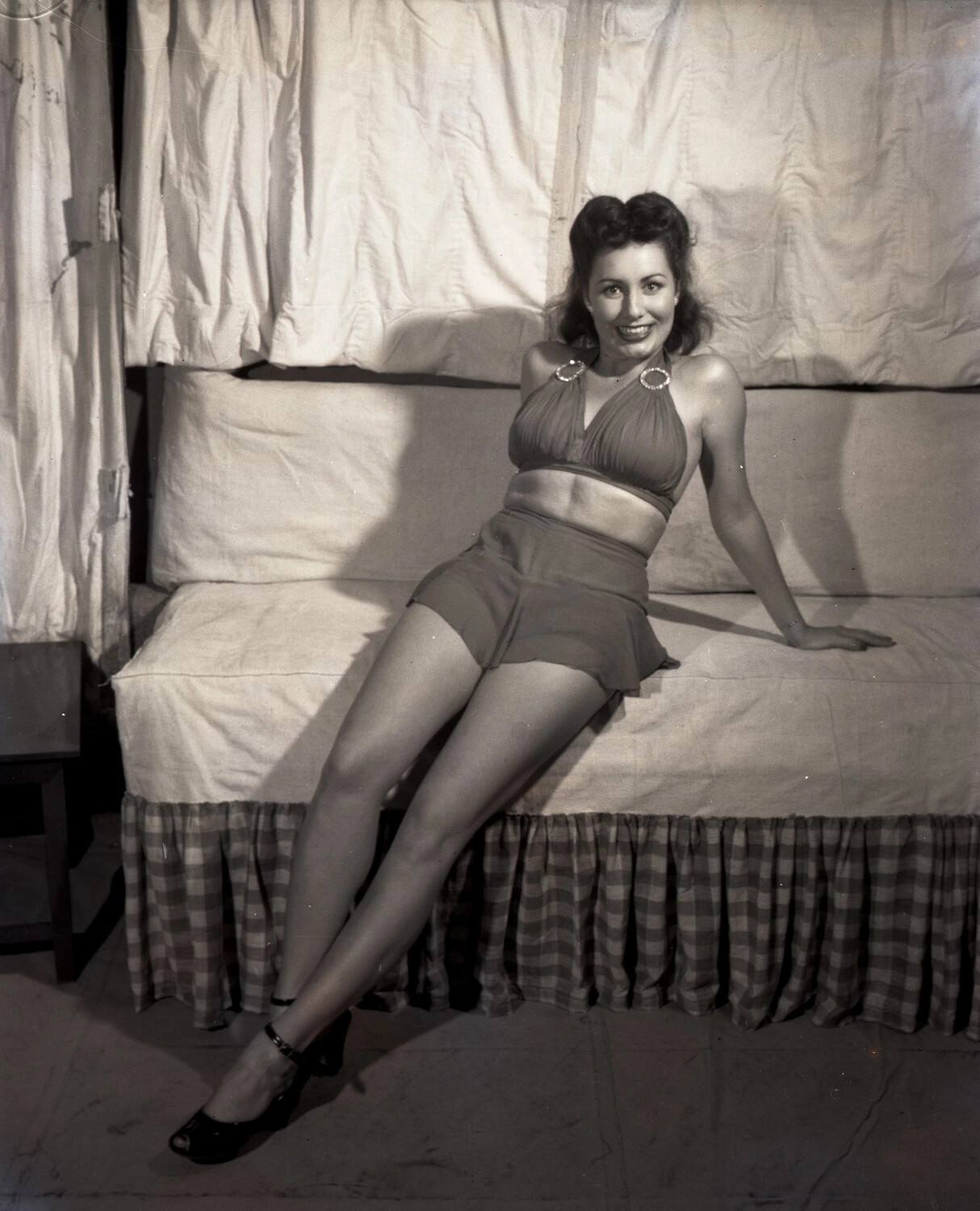Studio Pin-Up Portrait of Woman in Swimsuit, CBI Theater Visitors Collection