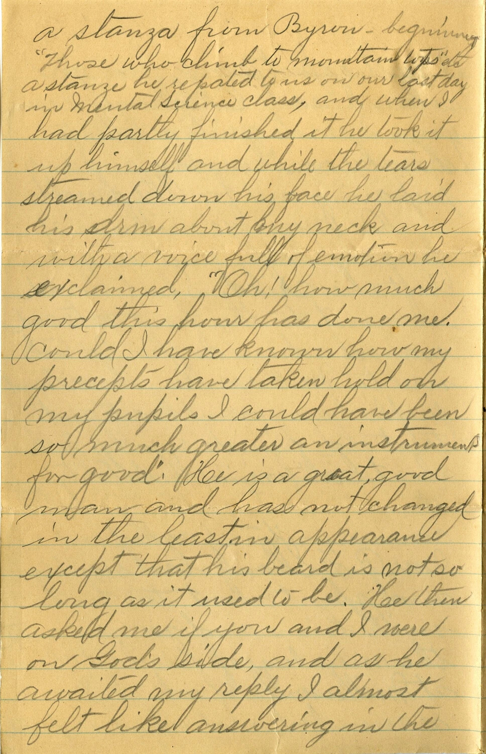 Handwritten Family Letter Page, J.A. Wagener Correspondence, July 20, 1905