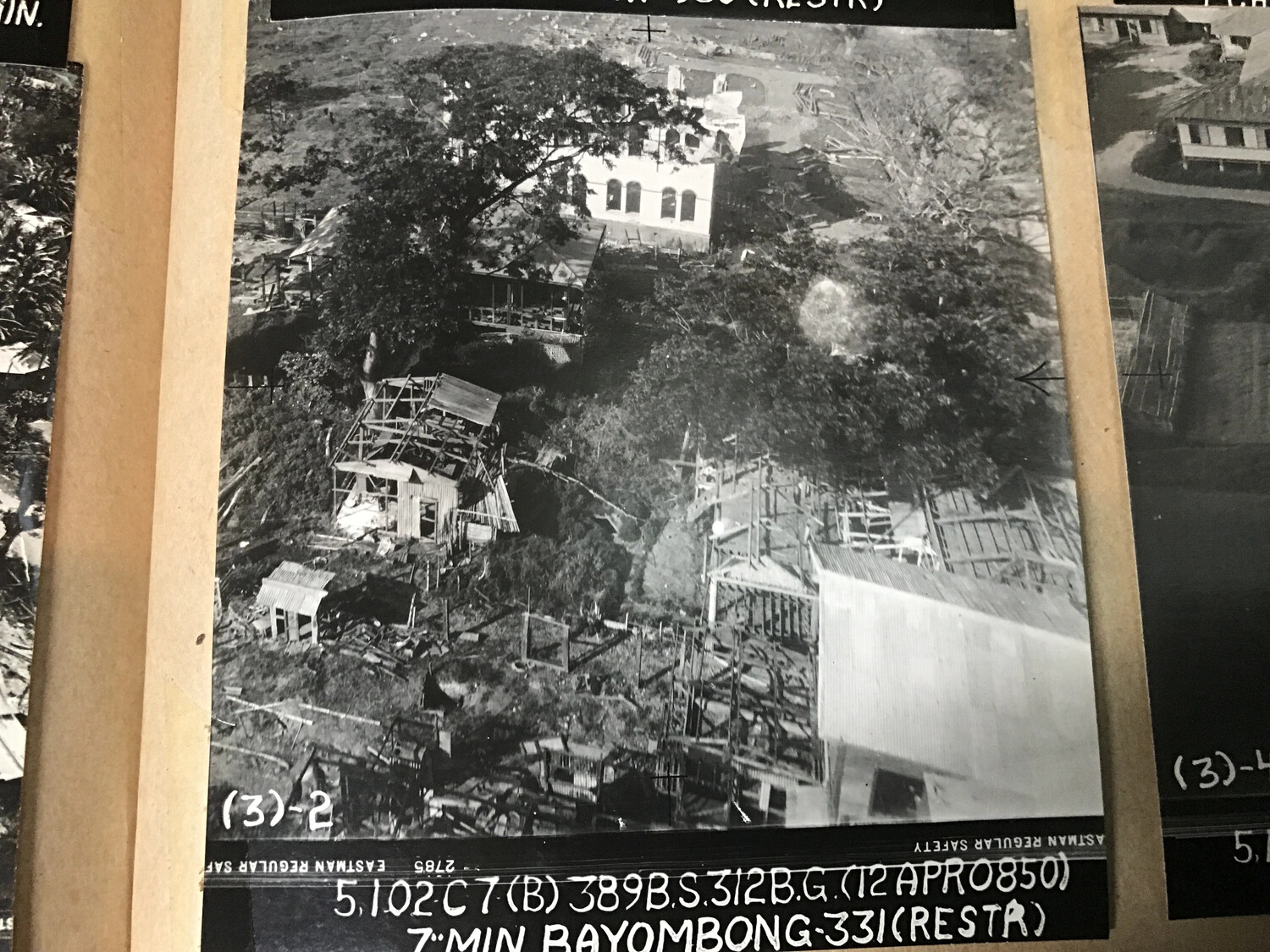 312th Bomb Group Strike Photograph, Frame (3)-2 — Bayombong, Luzon, 12 April 1945