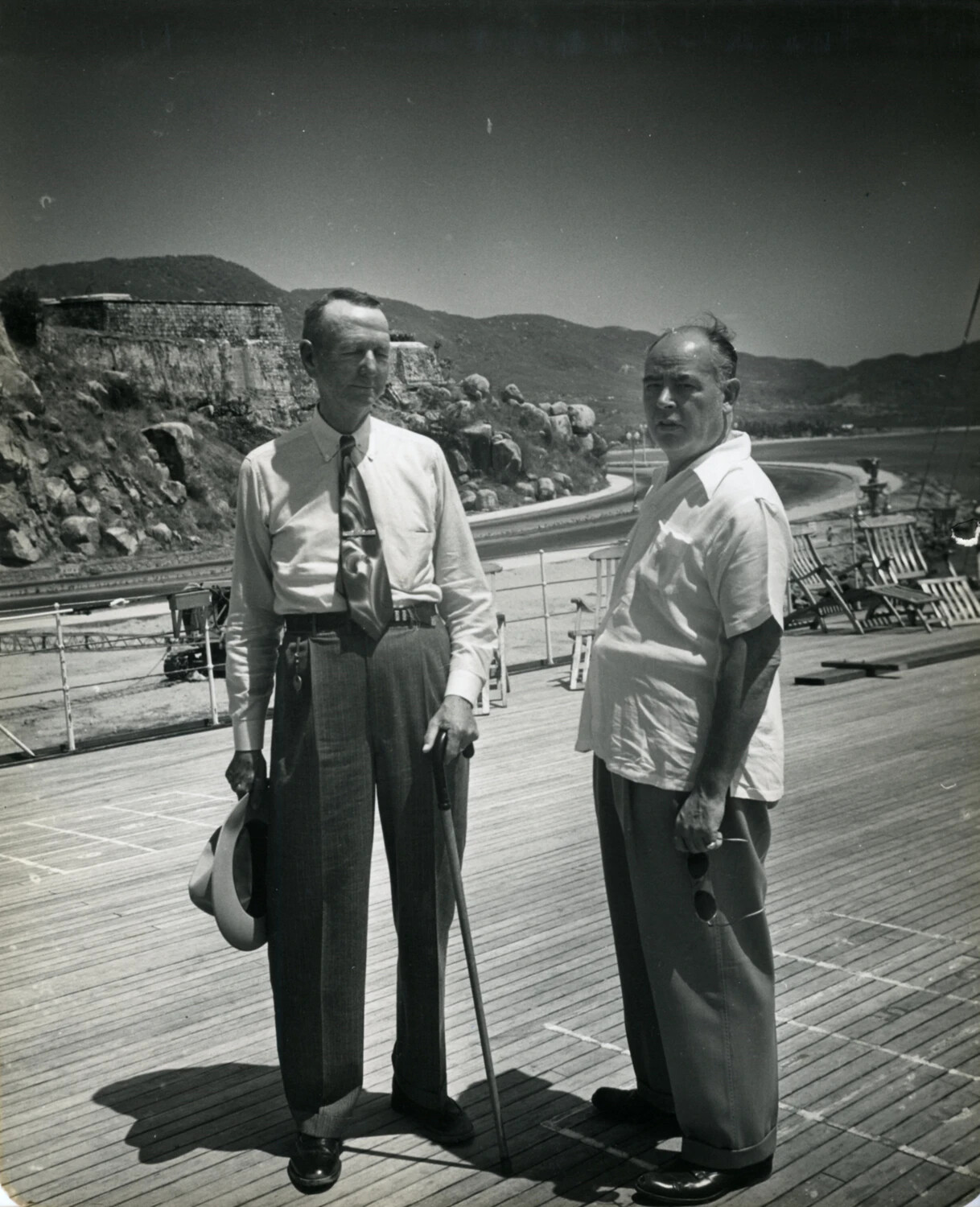 On the Sports Deck Near a Coastal Fort, Wainwright Travel Album, circa 1949