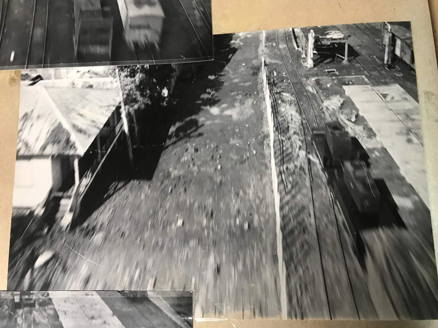 Album Page Collage of Overlapping Low-Level Strike Photographs, Railway Attack, Philippines, 312th Bomb Group