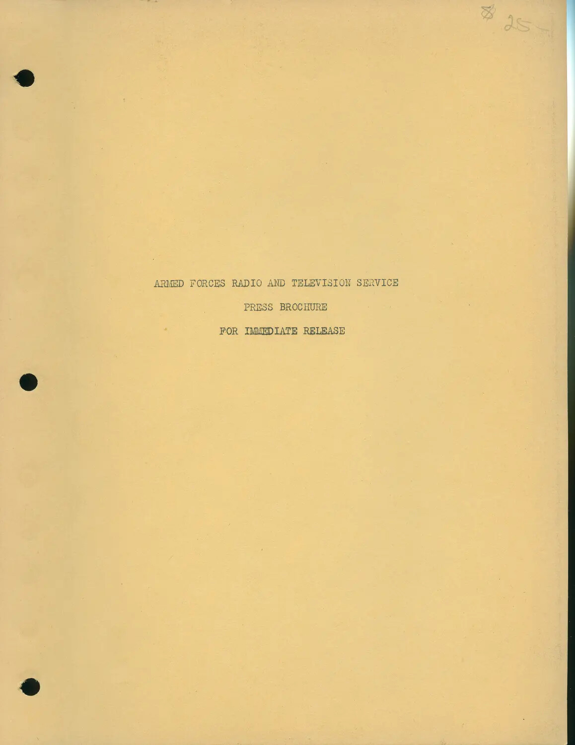 Armed Forces Radio and Television Service Press Brochure Cover Page