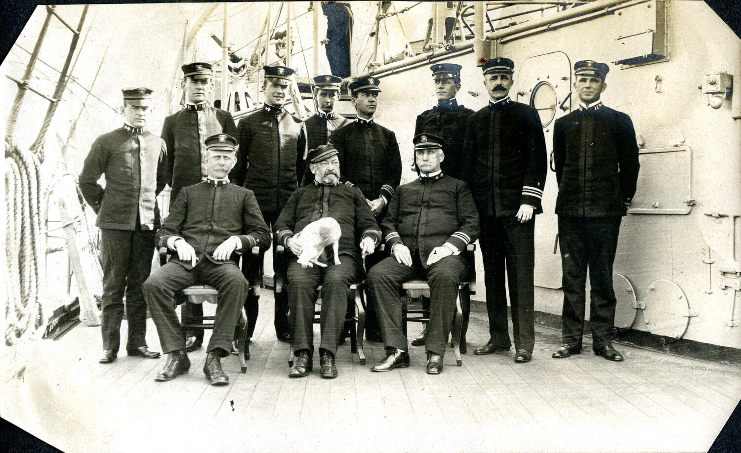 Commissioned Officers of USS Columbia, Group Portrait on Deck