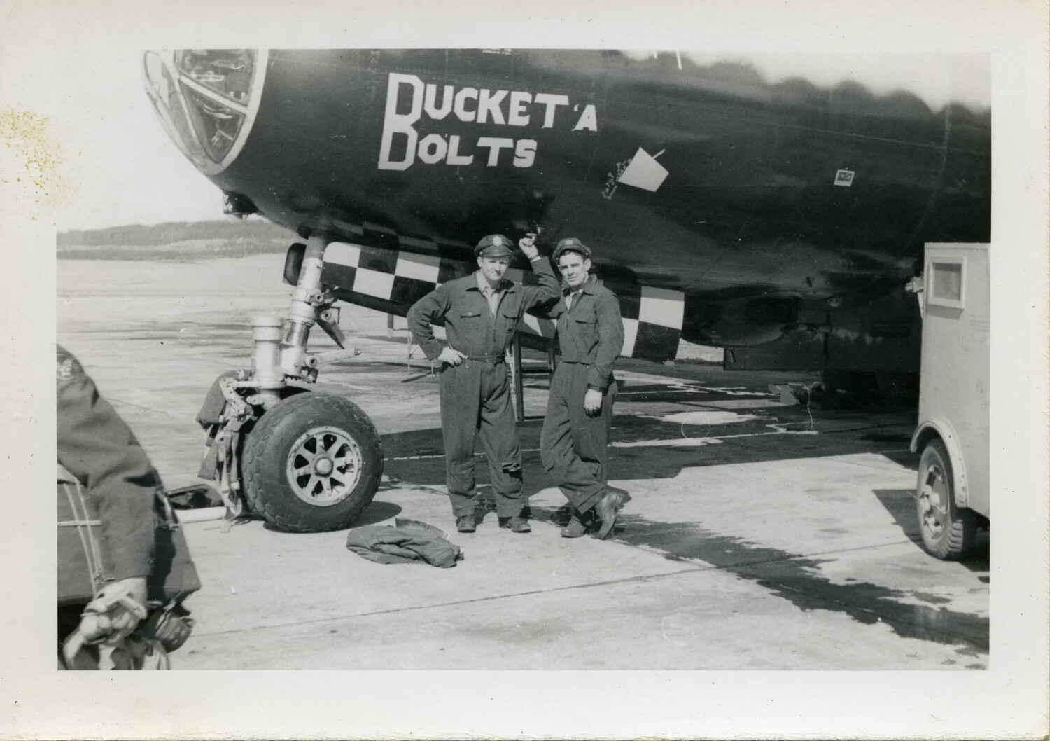 Aircrew Beside Boeing B-29 Superfortress 'Bucket-A Bolts,' World War II