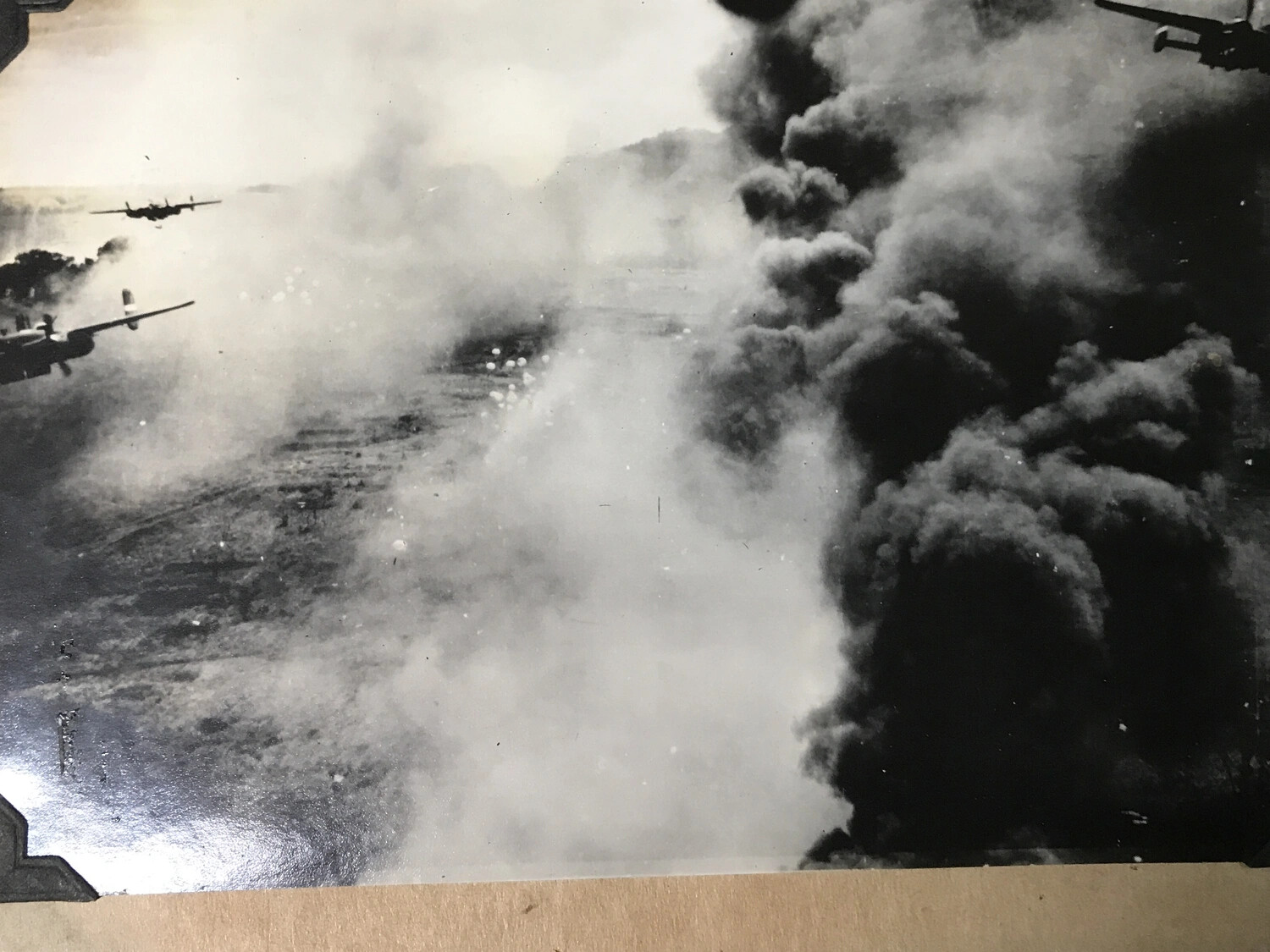 B-25 Mitchell Bombers on Low-Level Attack Run Amid Heavy Smoke, 312th Bomb Group