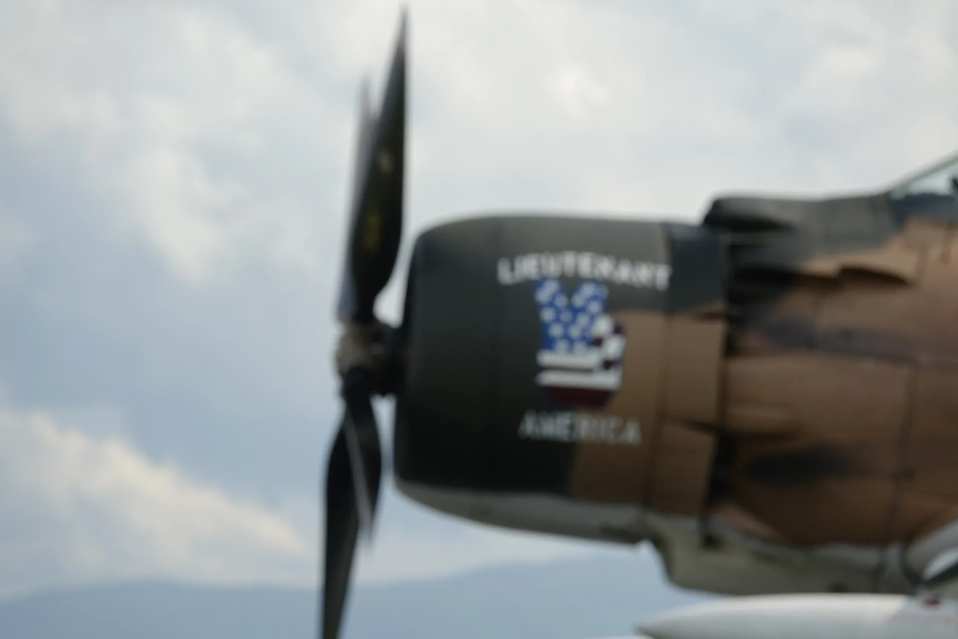 Nose Art Detail, Douglas A-1 Skyraider 'Lieutenant America,' May 2019 Warbird Event (Sequence Frame 2, Out of Focus)