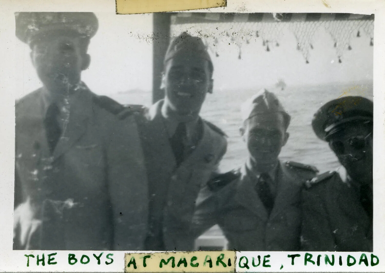 "The Boys at Macqueripe, Trinidad" — Navy Officers Aboard Ship, USS Franklin D. Roosevelt (CVB-42) Collection