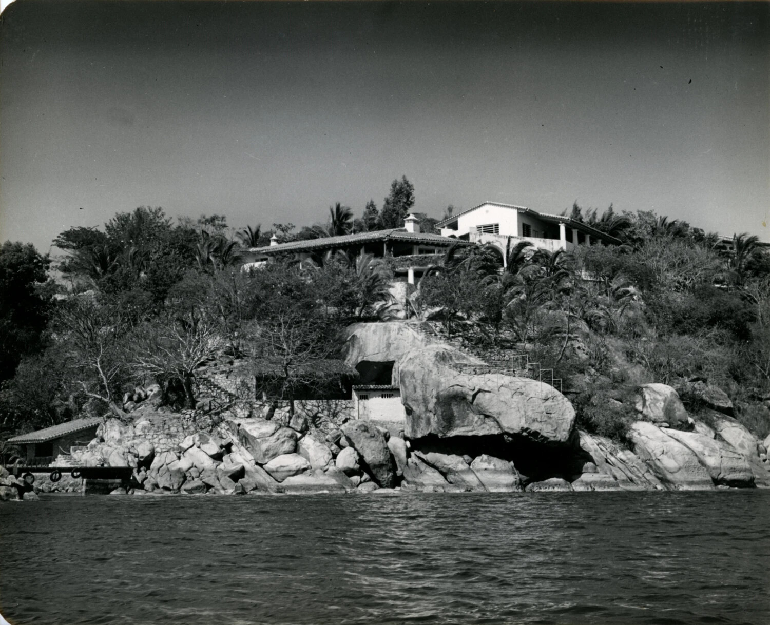 Cliffside Villa Built into Granite Boulders, Acapulco Coast, 1949
