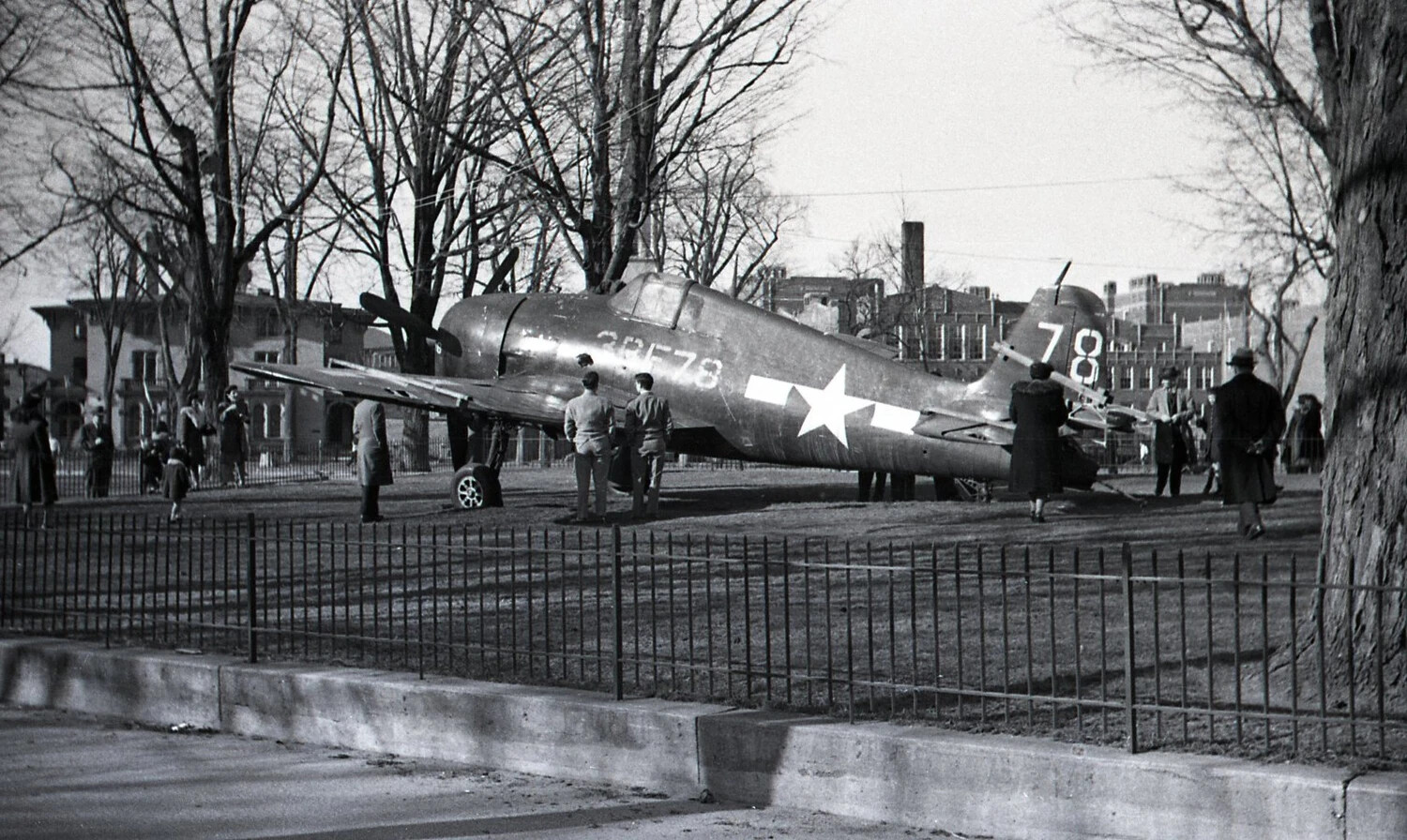 Grumman F6F Hellcat on Public Display, Stateside War Bond Exhibit, New Haven, Connecticut