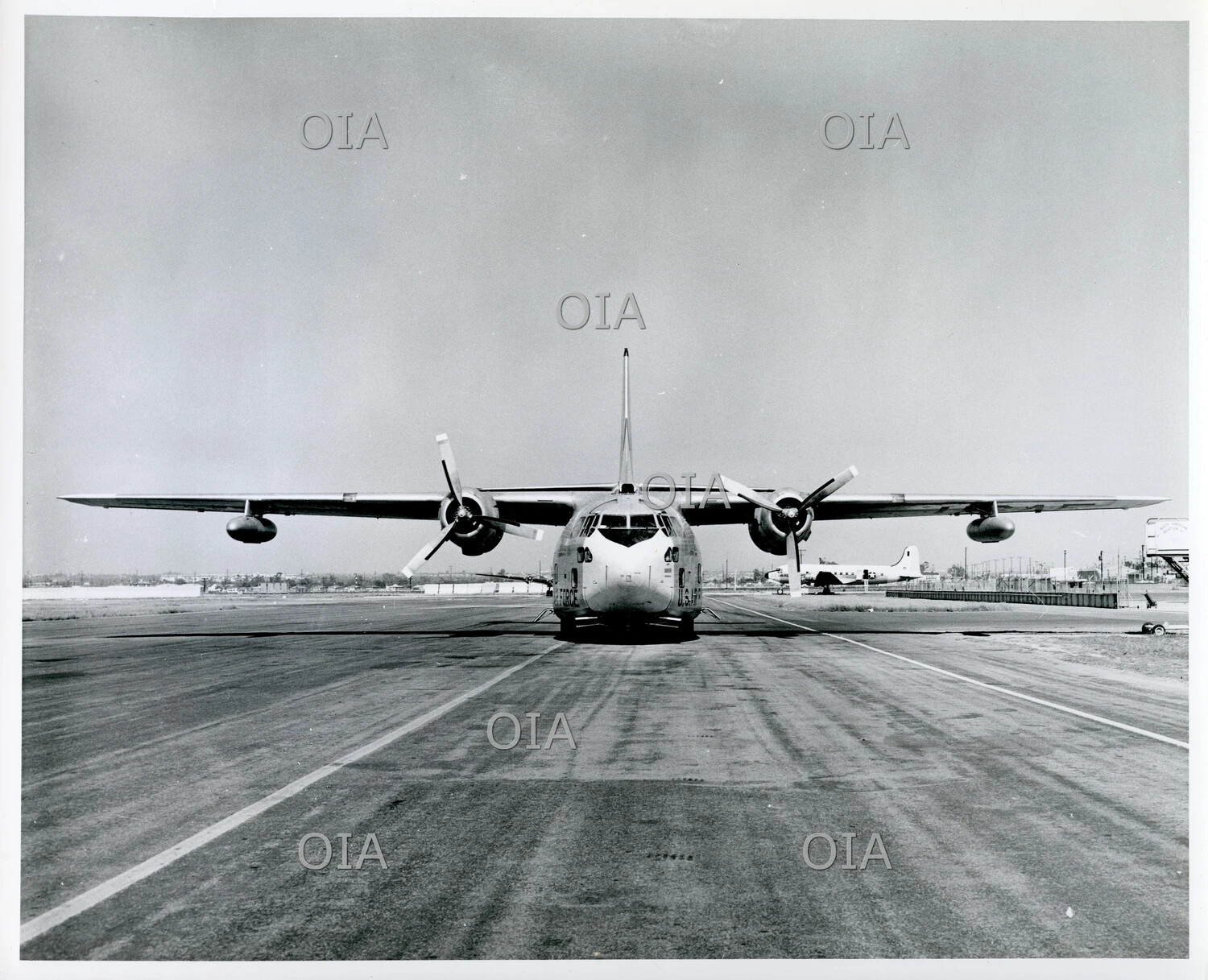 Fairchild C-119 Flying Boxcar, U.S. Air Force, Head-On View on Runway