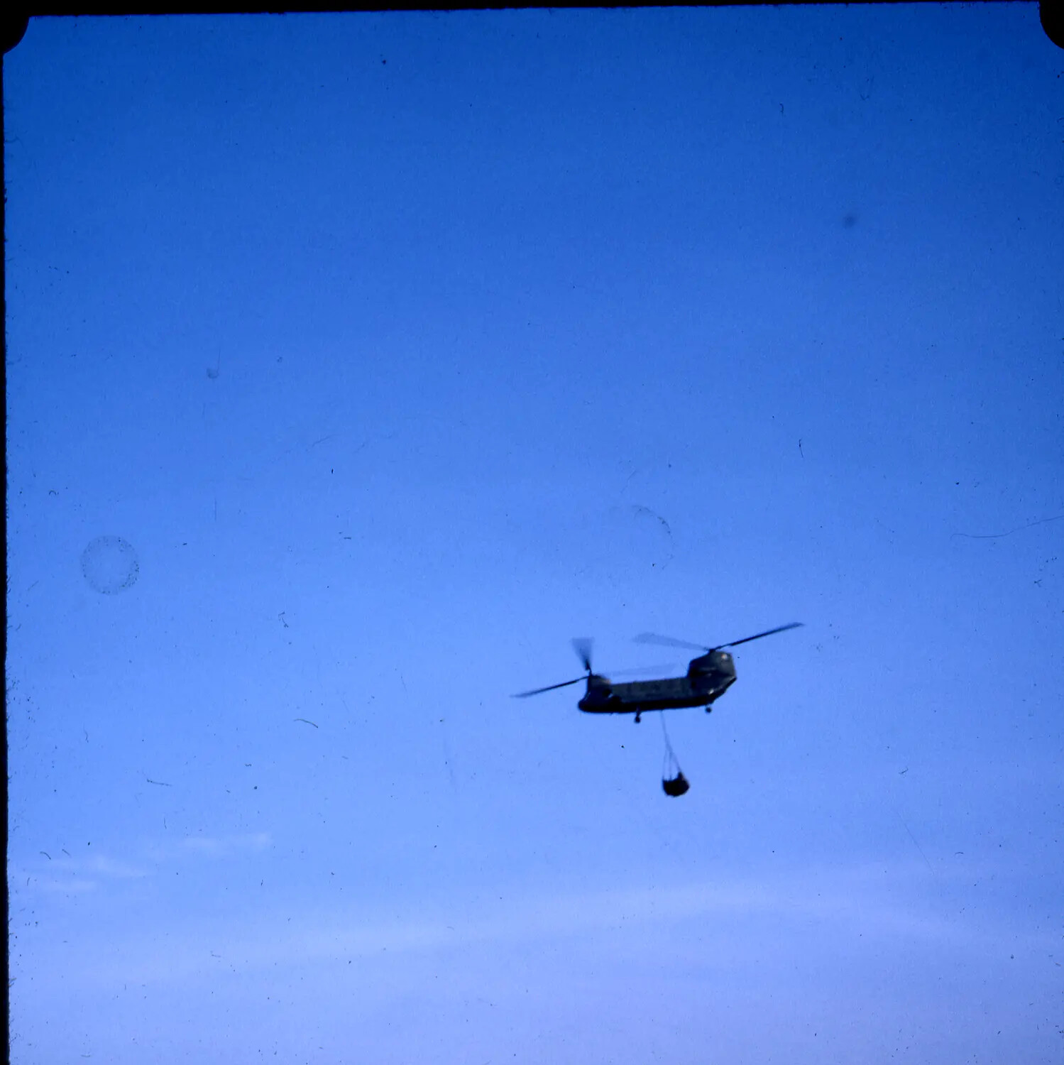 CH-47 Chinook Helicopter Carrying External Sling Load, Vietnam War Era