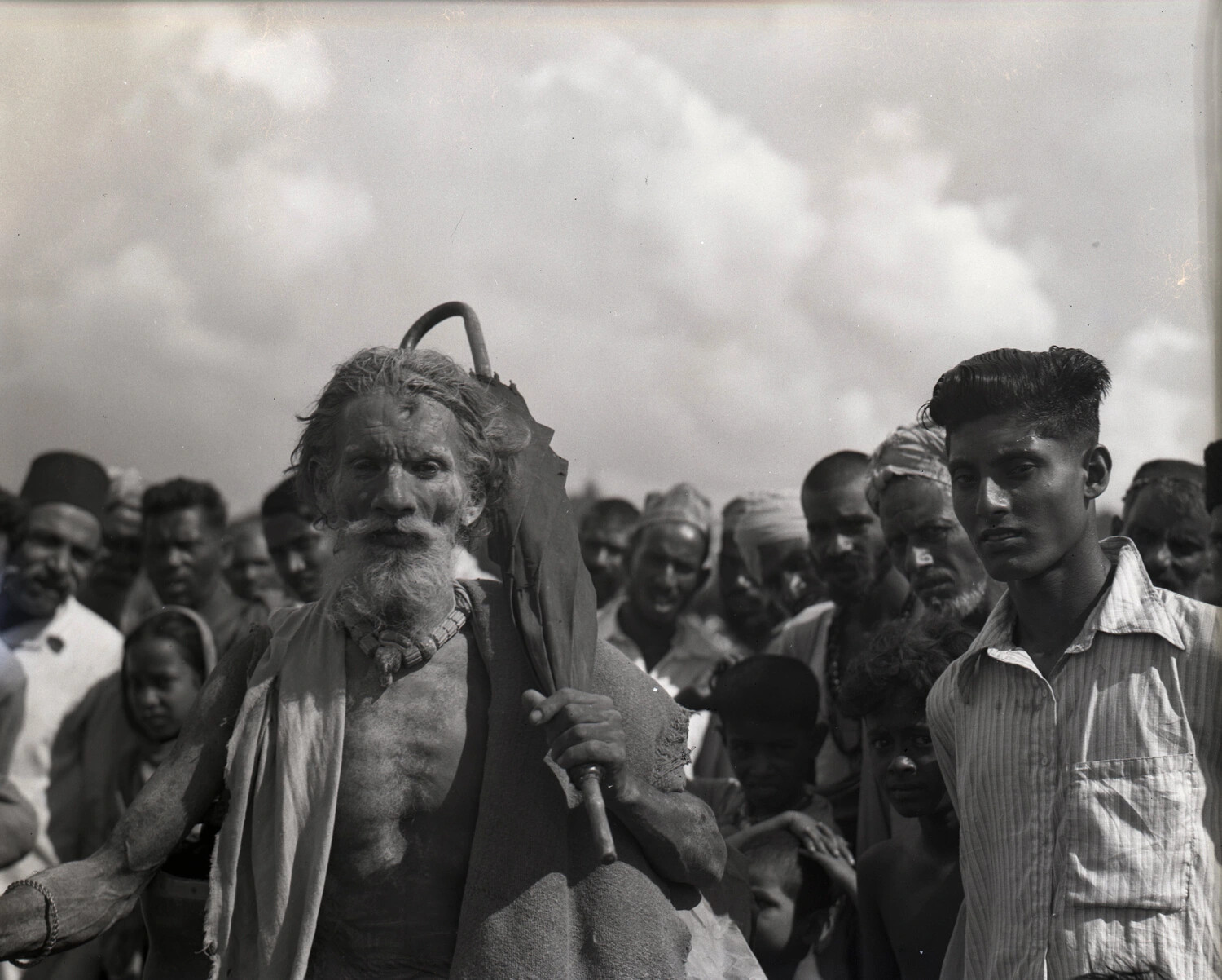 Portrait of a Hindu Sadhu Amid a Crowd, CBI Theater, WWII