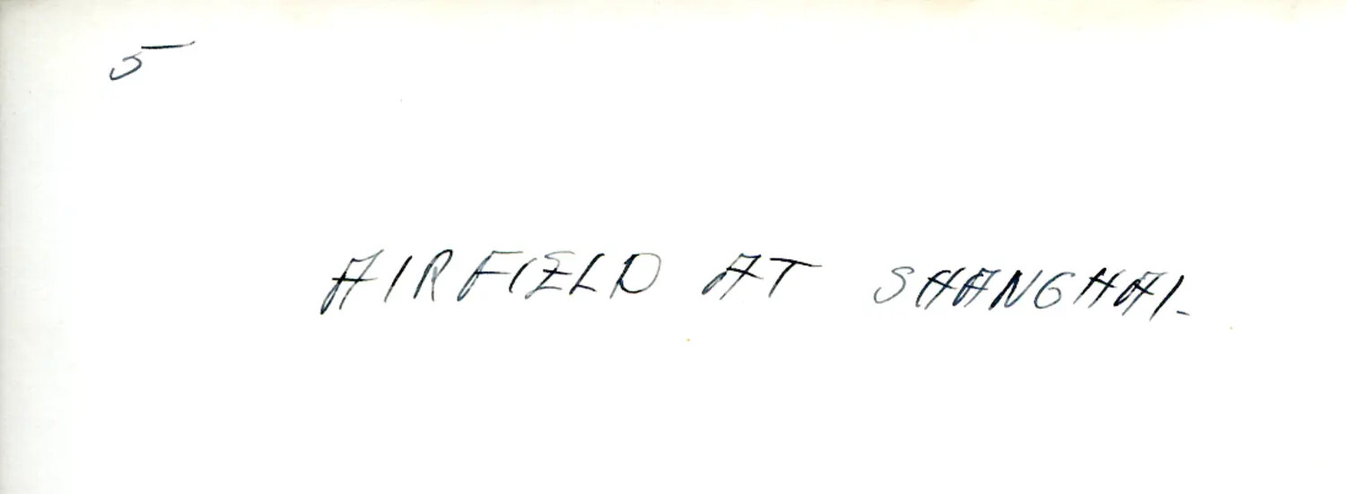 Handwritten Album Caption Card: "Airfield at Shanghai" -- WWII China Theater Photo Album Page