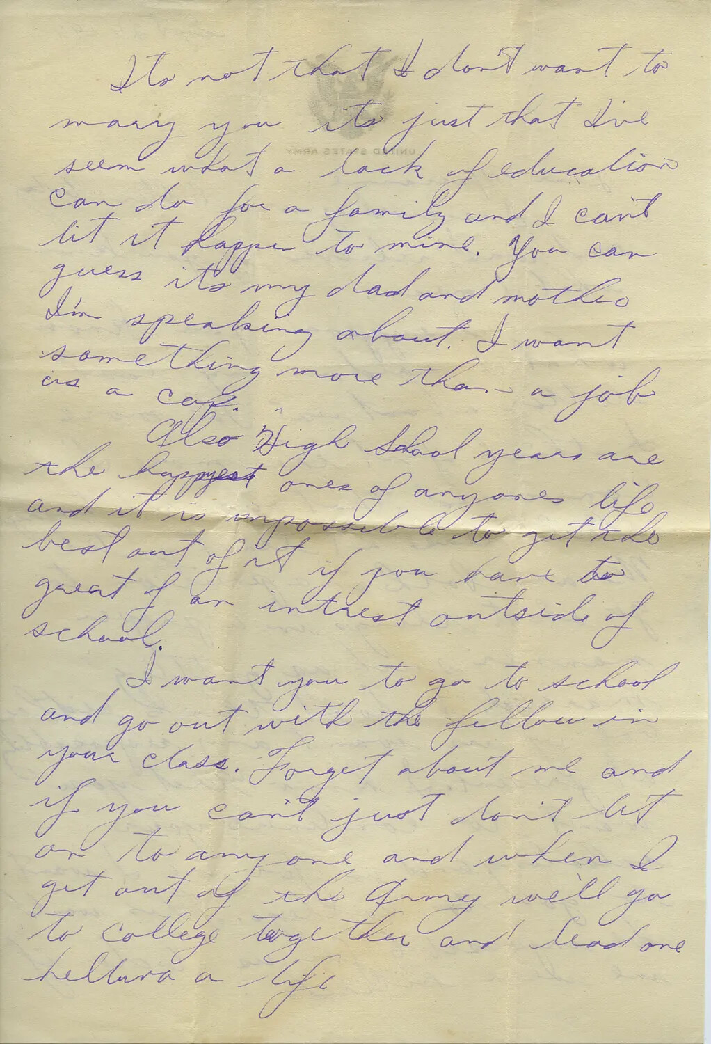 Handwritten Personal Letter on U.S. Army Letterhead Stationery, 'MOON' Correspondence Collection
