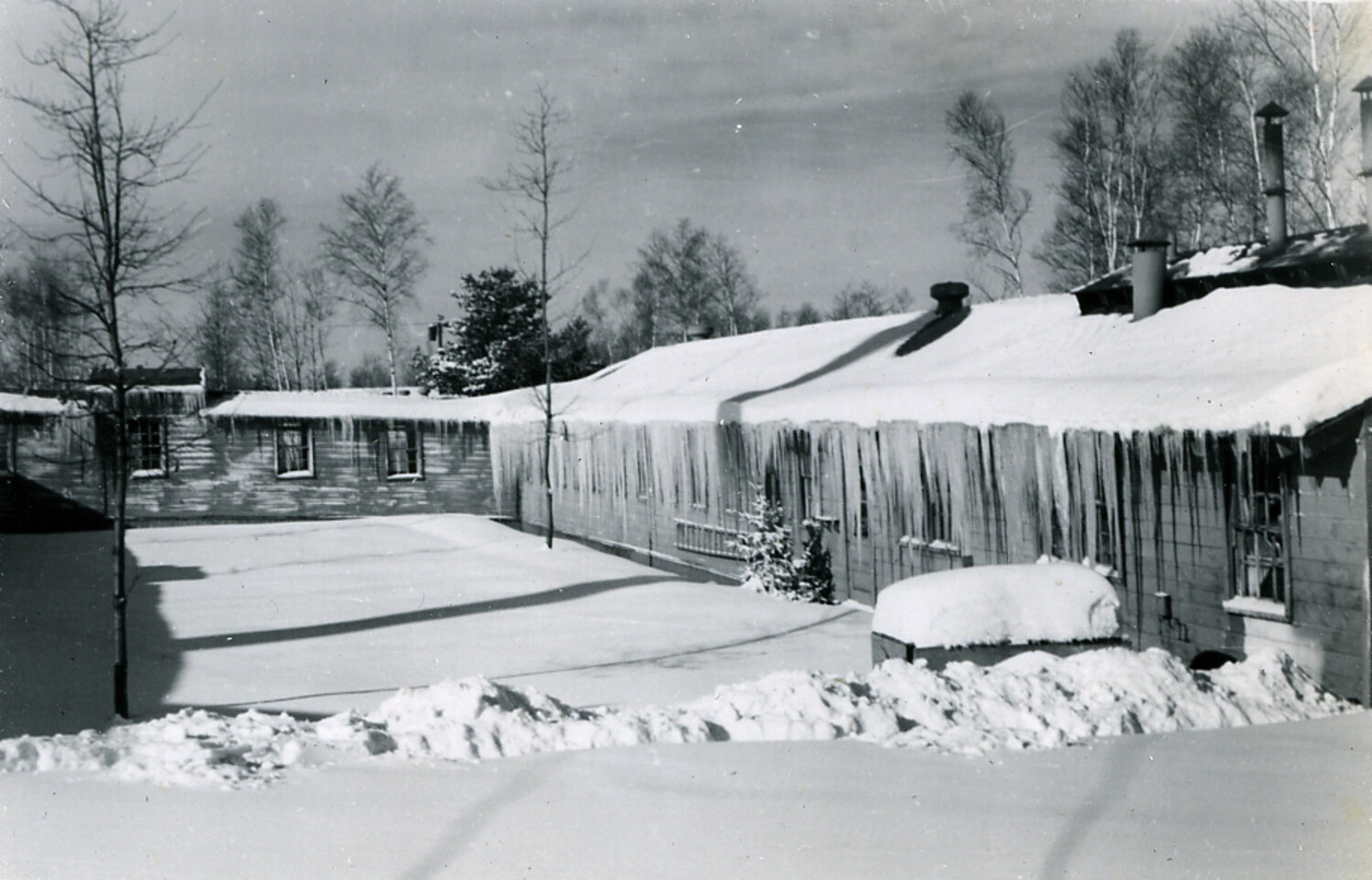 Snow-Covered Military Housing Compound, Japan, 1950s