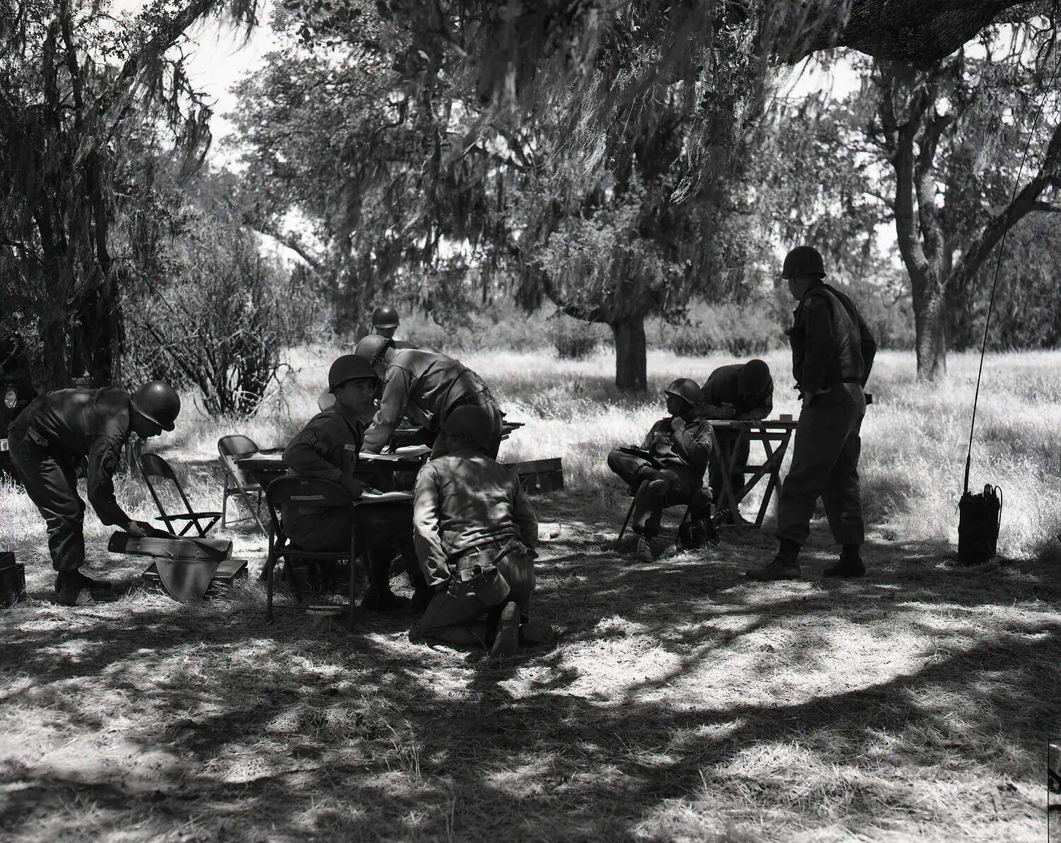 Field Command Post / Instruction Group Beneath Oak Trees, Camp Roberts, June 1960