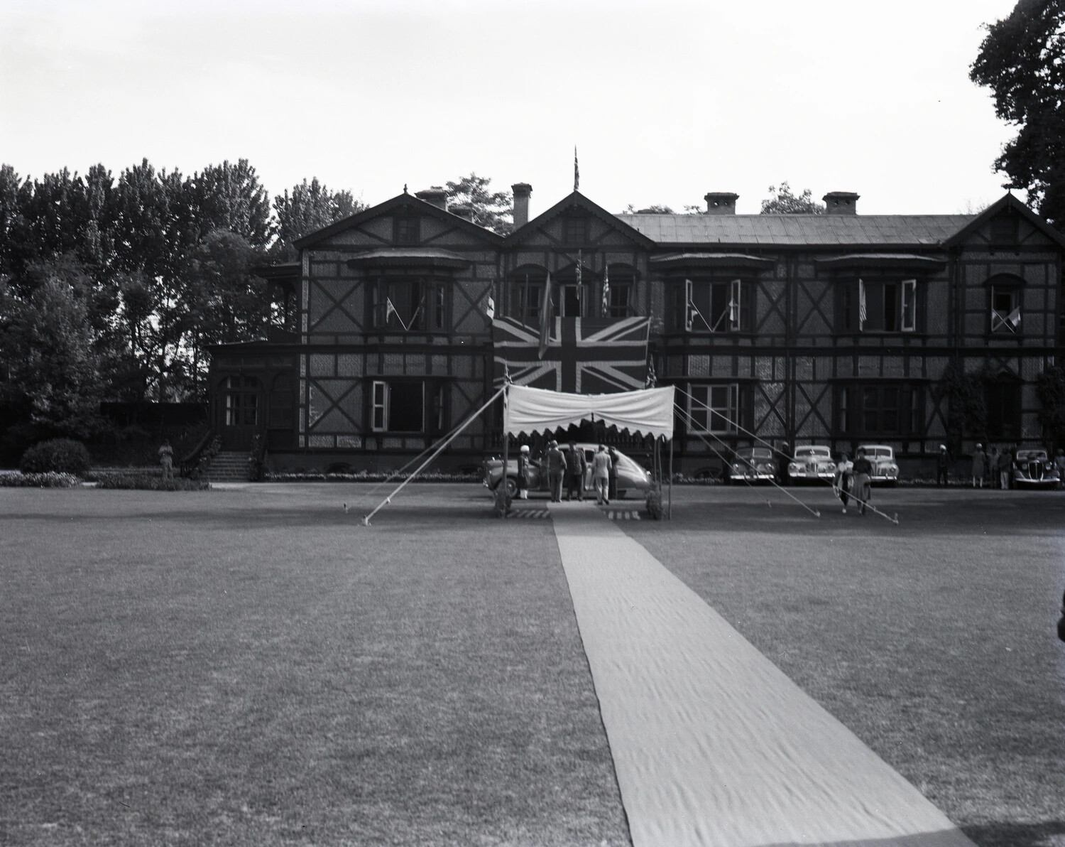 British Colonial Residency Decorated for Ceremony, Kashmir, WWII CBI Theater Collection