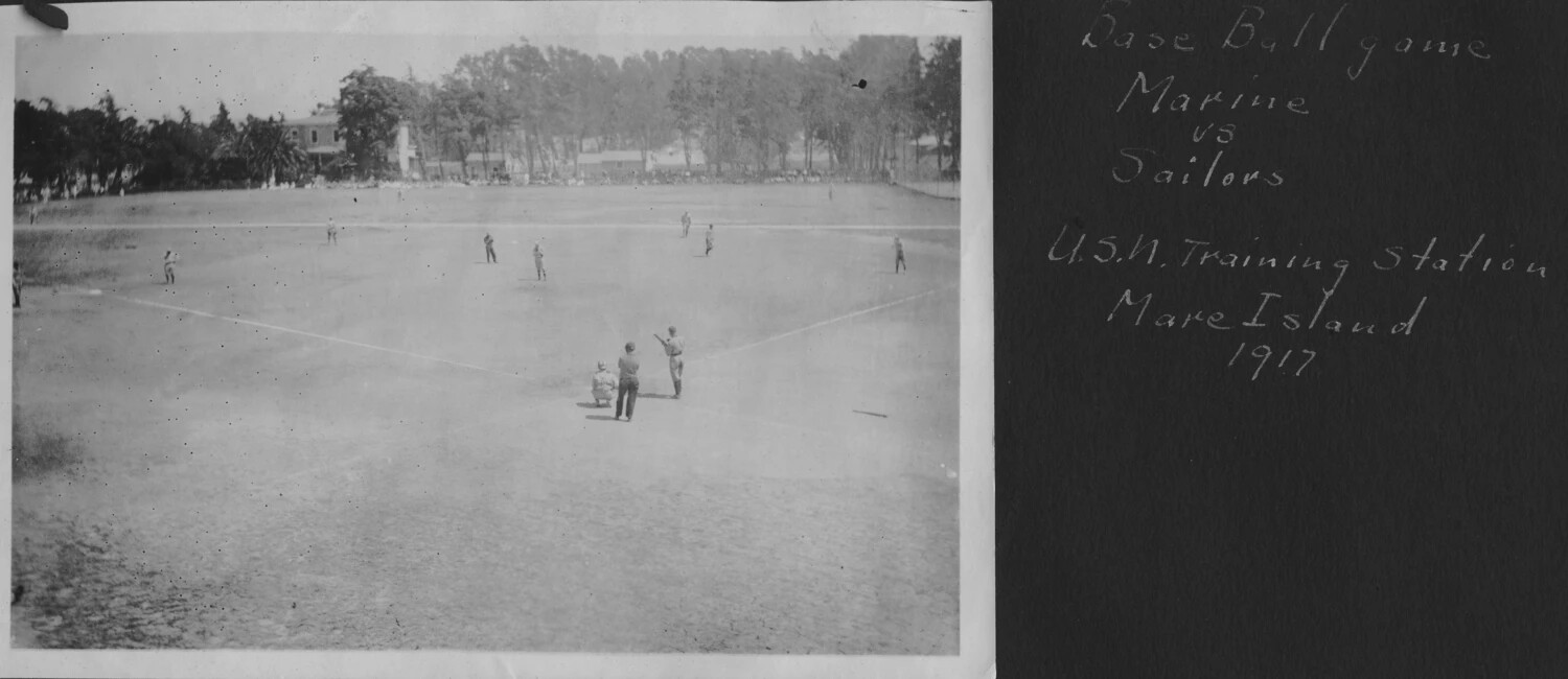 Baseball Game, Marines vs. Sailors, U.S. Naval Training Station, Mare Island, 1917