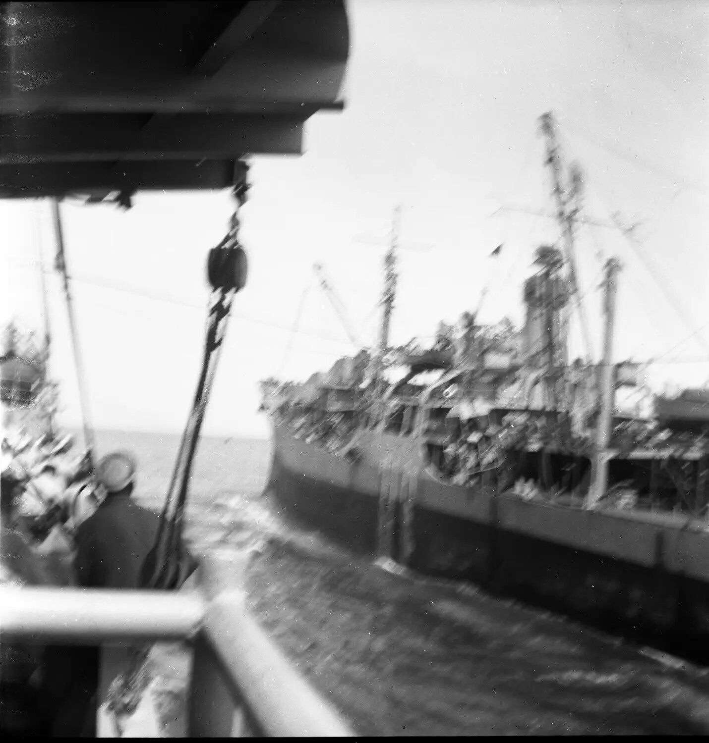 View from Shipboard Toward Cargo Vessel, Sasebo, Japan