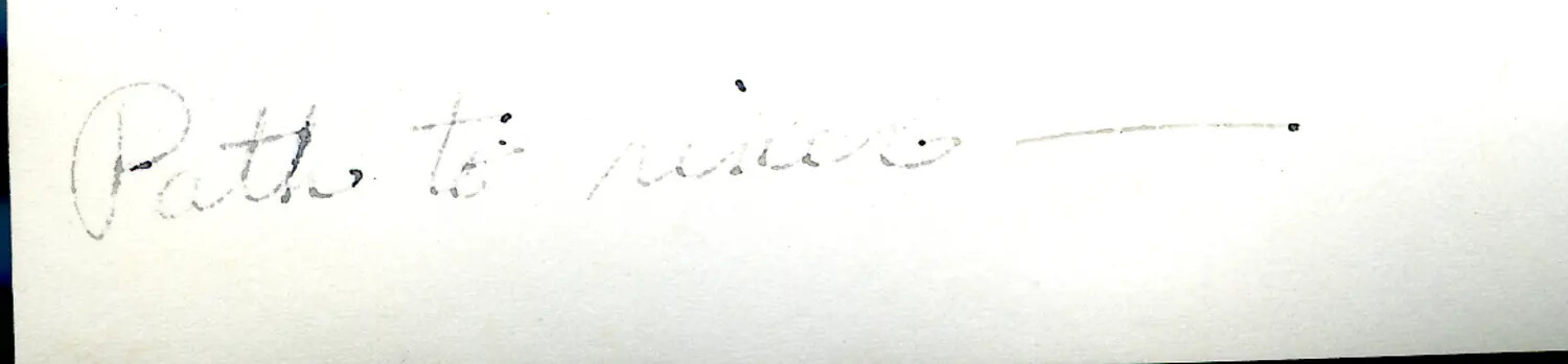 Handwritten Album Caption Fragment: 'Path to River --', China-Burma-India Theater Archive