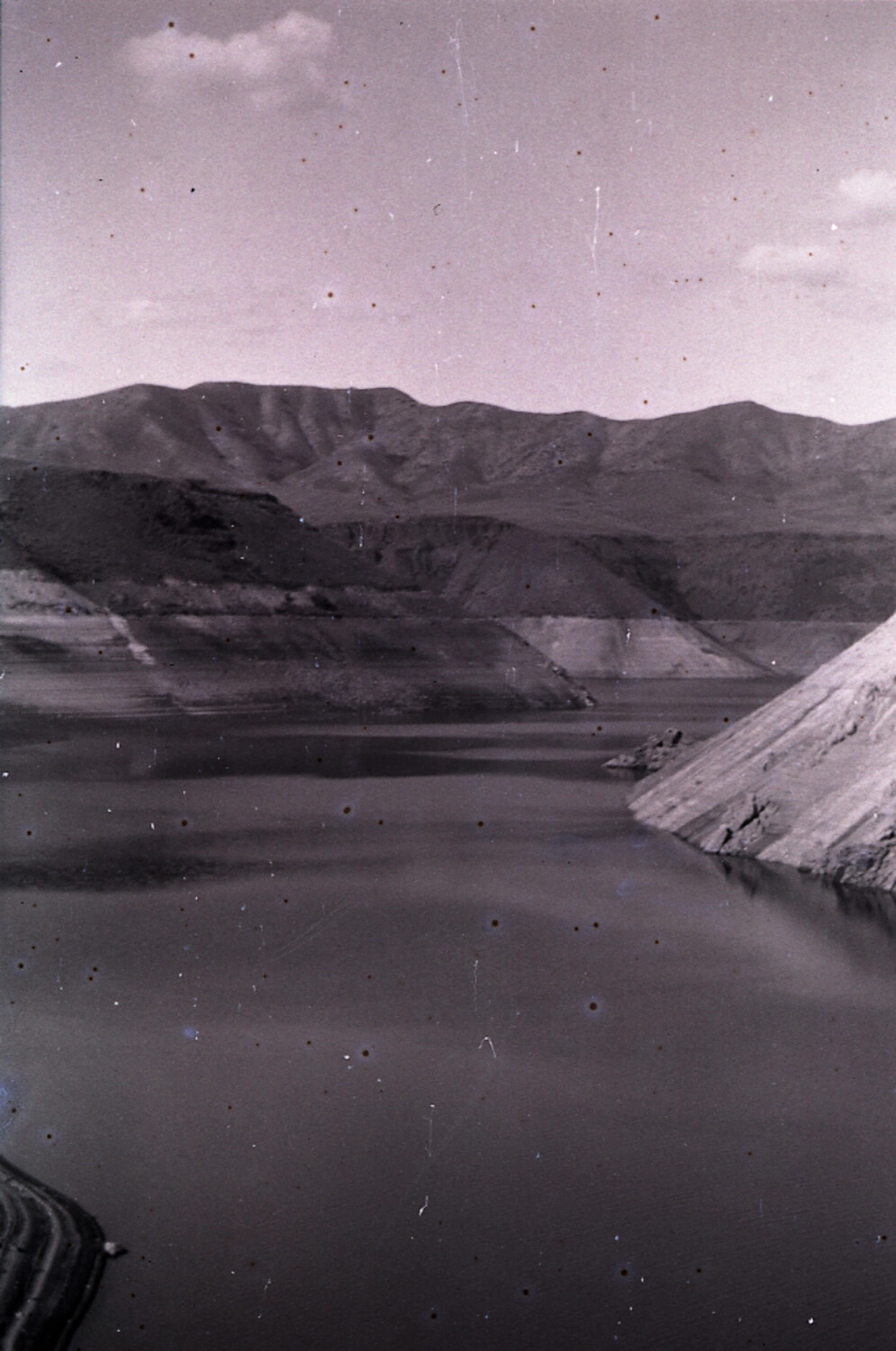 Reservoir or River Landscape with Eroded Hills, China, 1930s