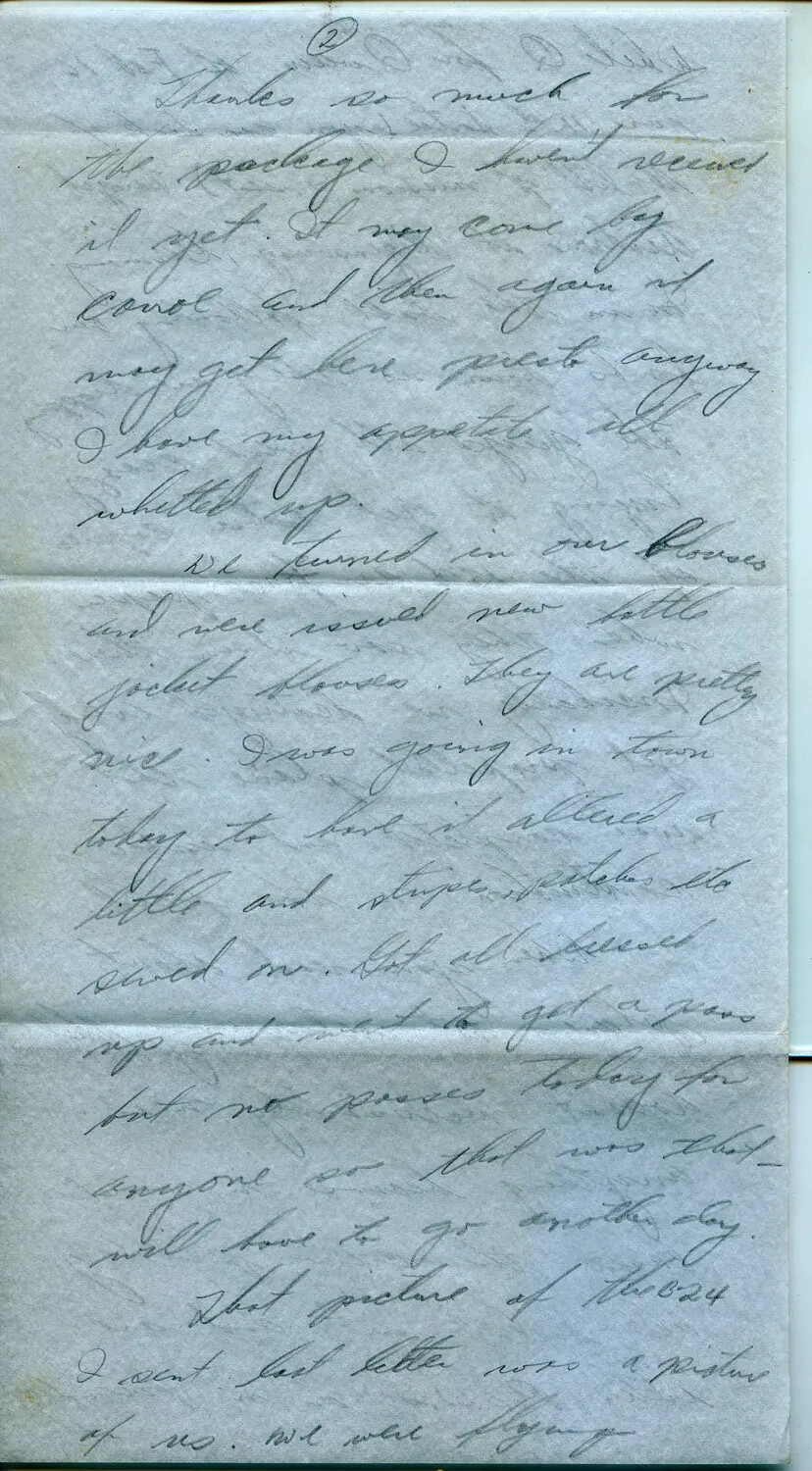 WWII Airman's Handwritten Letter Referencing a B-24 Liberator Crew Photograph