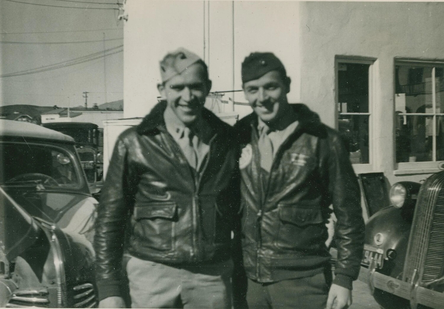 Two U.S. Army Air Forces Aviators in A-2 Flight Jackets, WWII Era