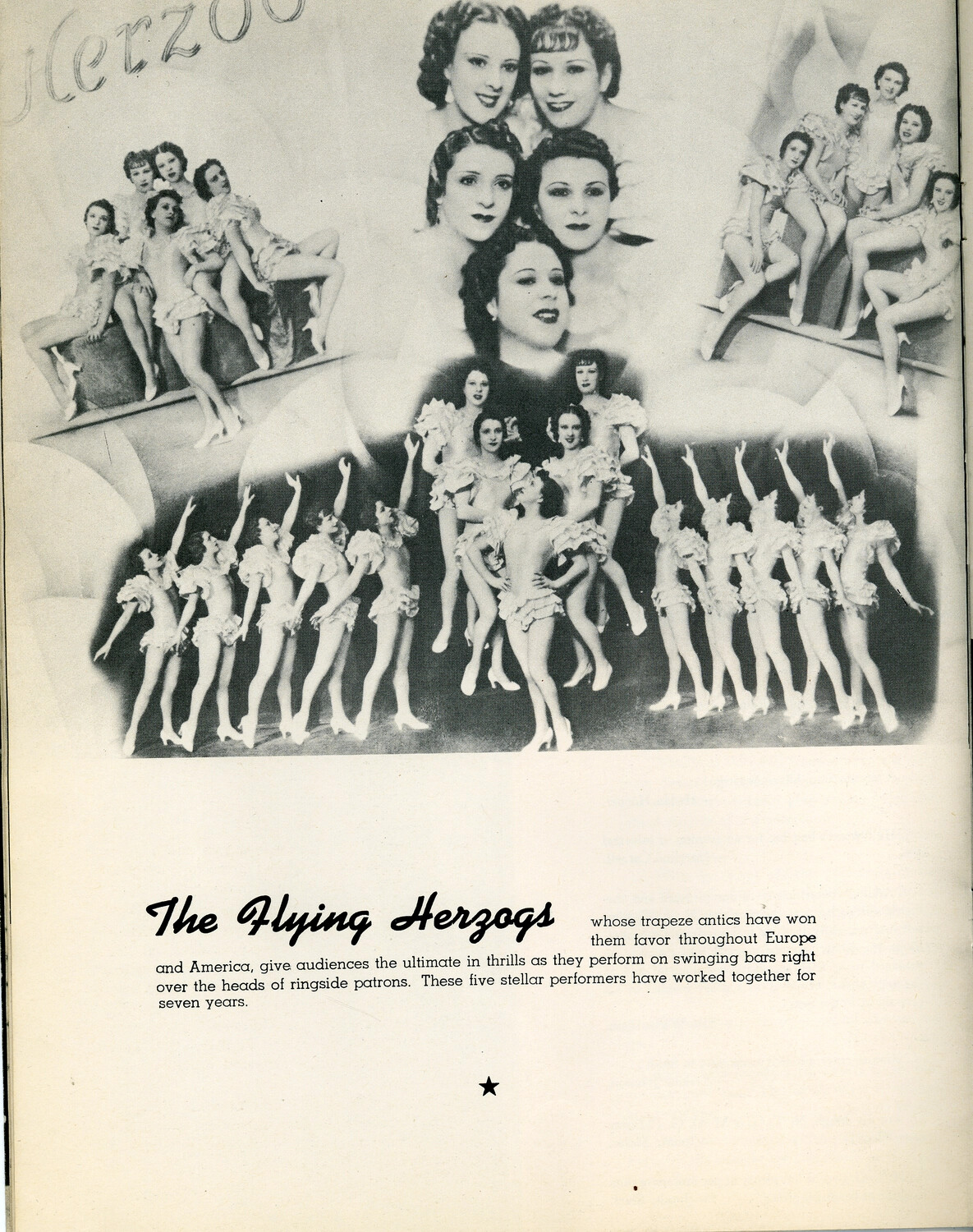 "The Flying Herzogs" Magazine Feature, WWII-Era Entertainment