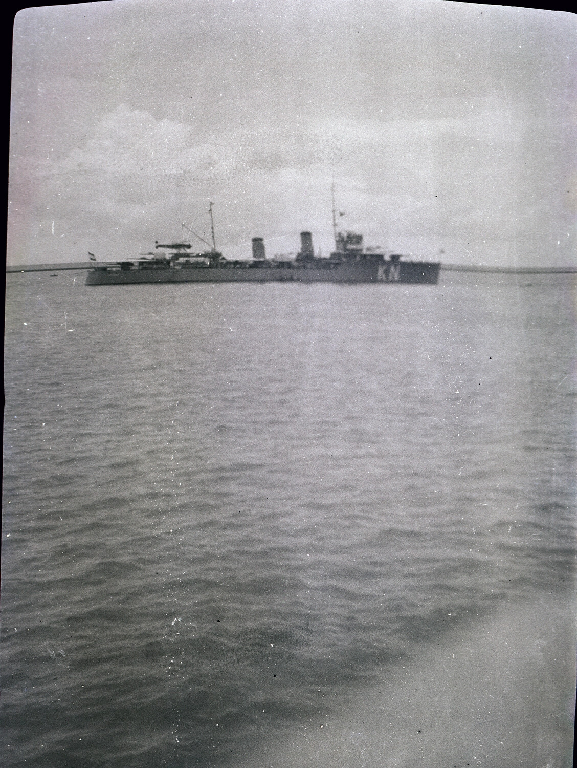 Foreign Warship at Anchor, China Coast, Pre-WWII U.S. Navy Photograph Collection, 1930s