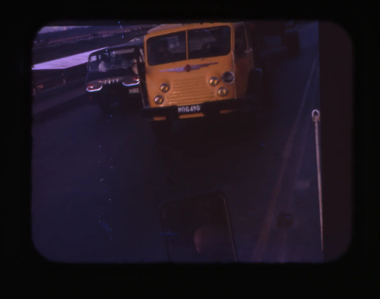 Roadway Traffic Scene with Cab-Over Delivery Truck, Vietnam War Era Slide