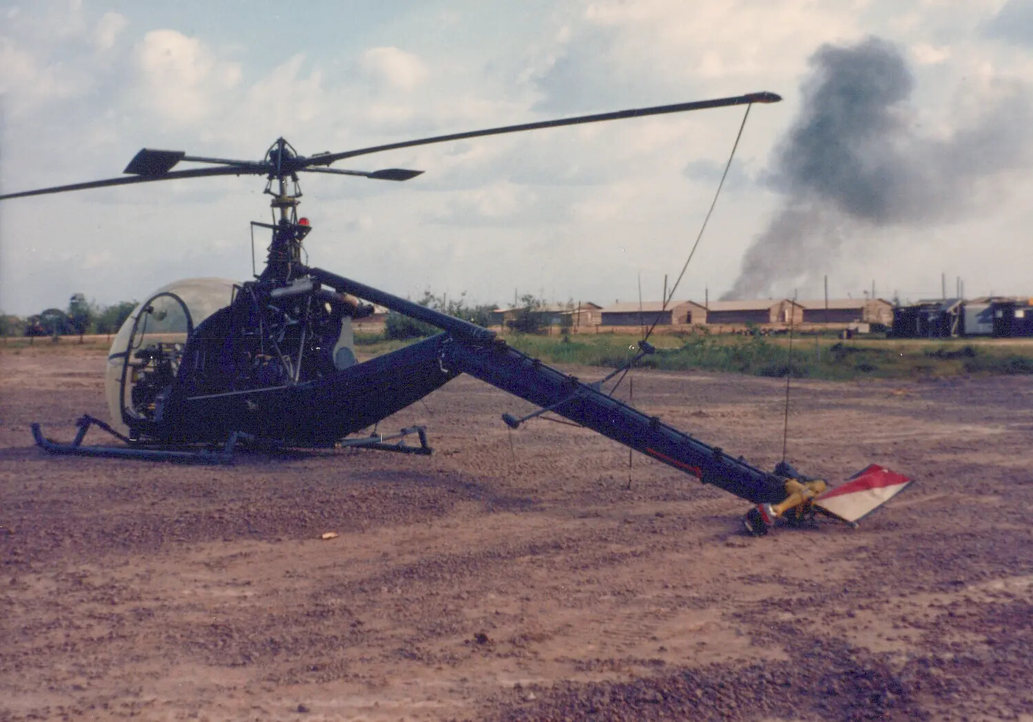 Light Observation Helicopter (Hiller OH-23 Raven, Probable) at Cu Chi Base Camp, South Vietnam, 1967