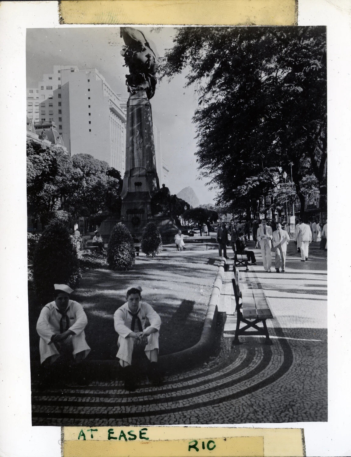U.S. Navy Sailors on Liberty in Rio de Janeiro, USS Franklin D. Roosevelt (CVB-42) Album, 'At Ease' (c. late 1940s)