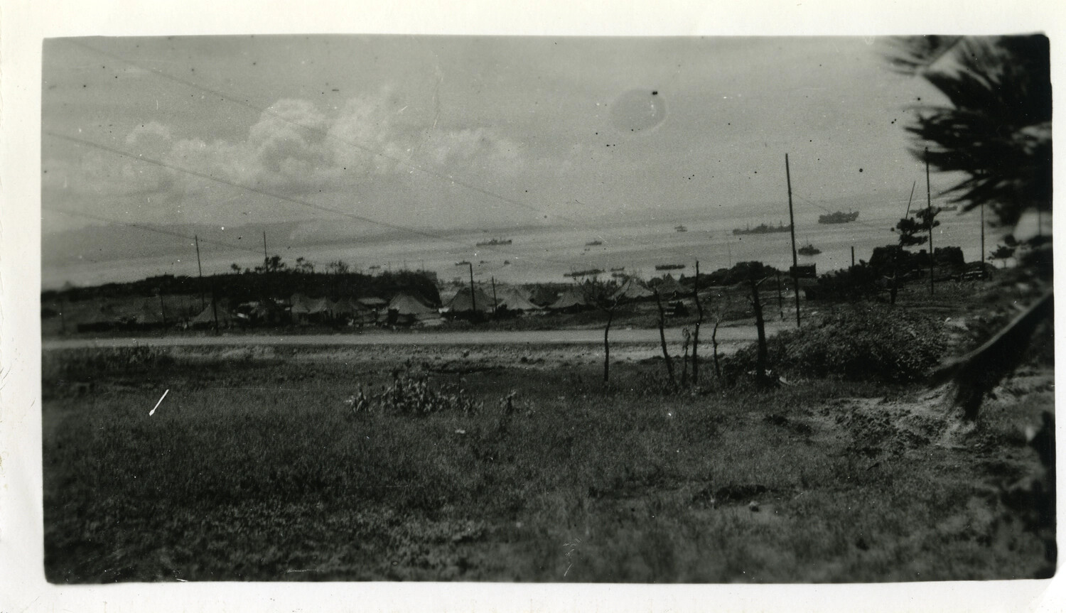 U.S. Military Tent Encampment and Anchorage, Okinawa, WWII