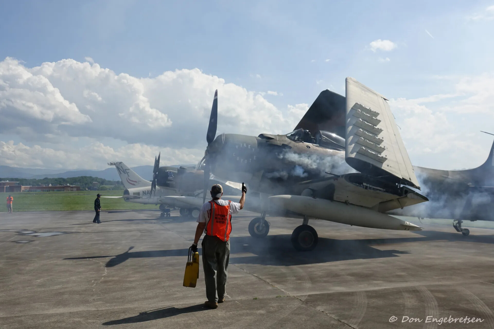 A-1 Skyraider "Wiley Coyote" Engine Start at Tennessee Museum of Aviation Event, May 2019