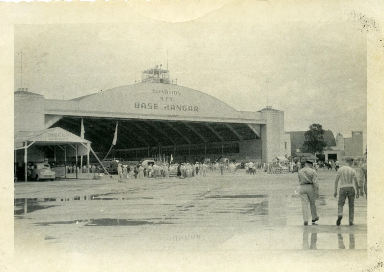 Base Hangar and Transient Alert Facility During Public Open House, U.S. Military Airfield, 1950s