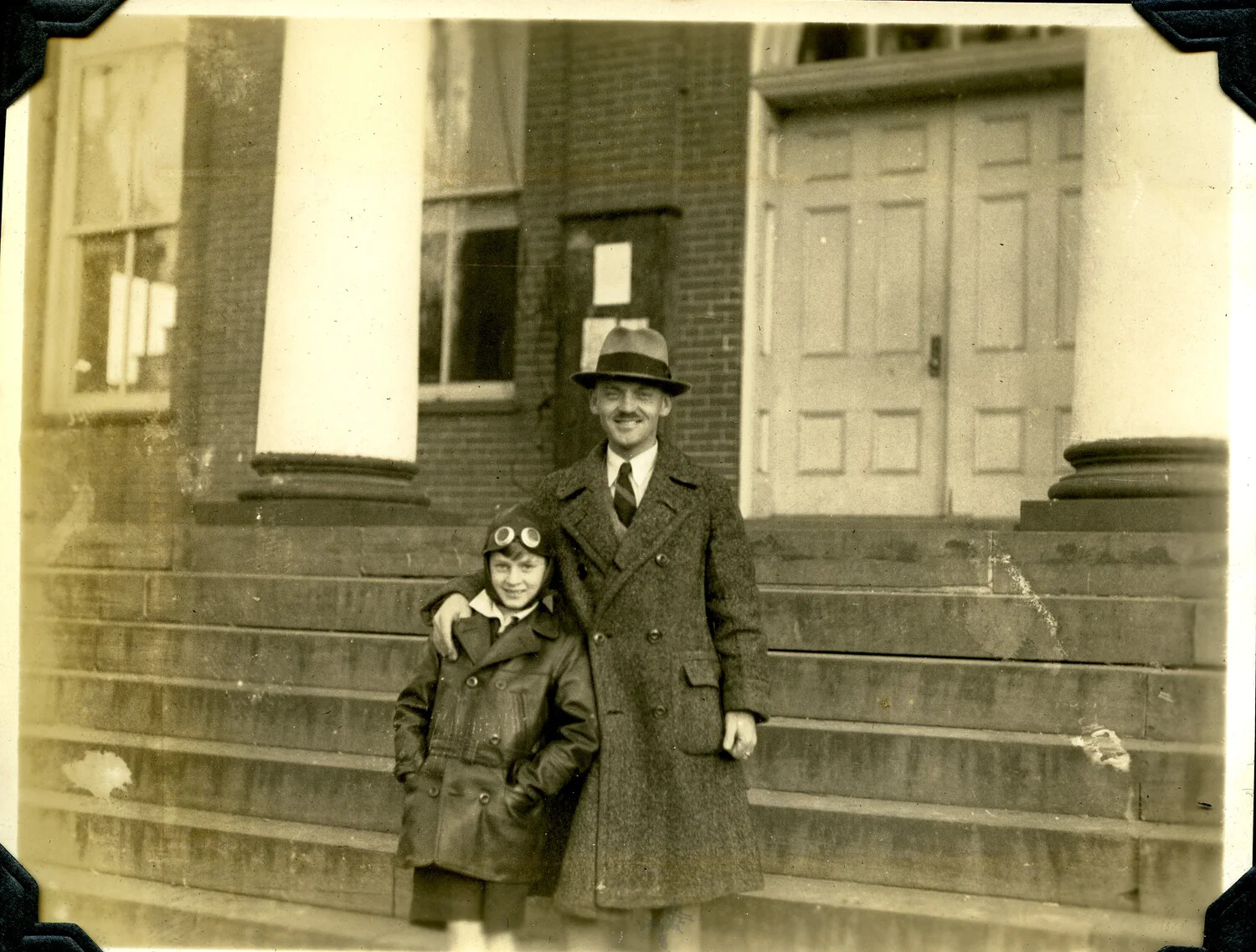 Father and Son Portrait, Boy in Aviator Costume, Jervey Family Album, Interwar Period